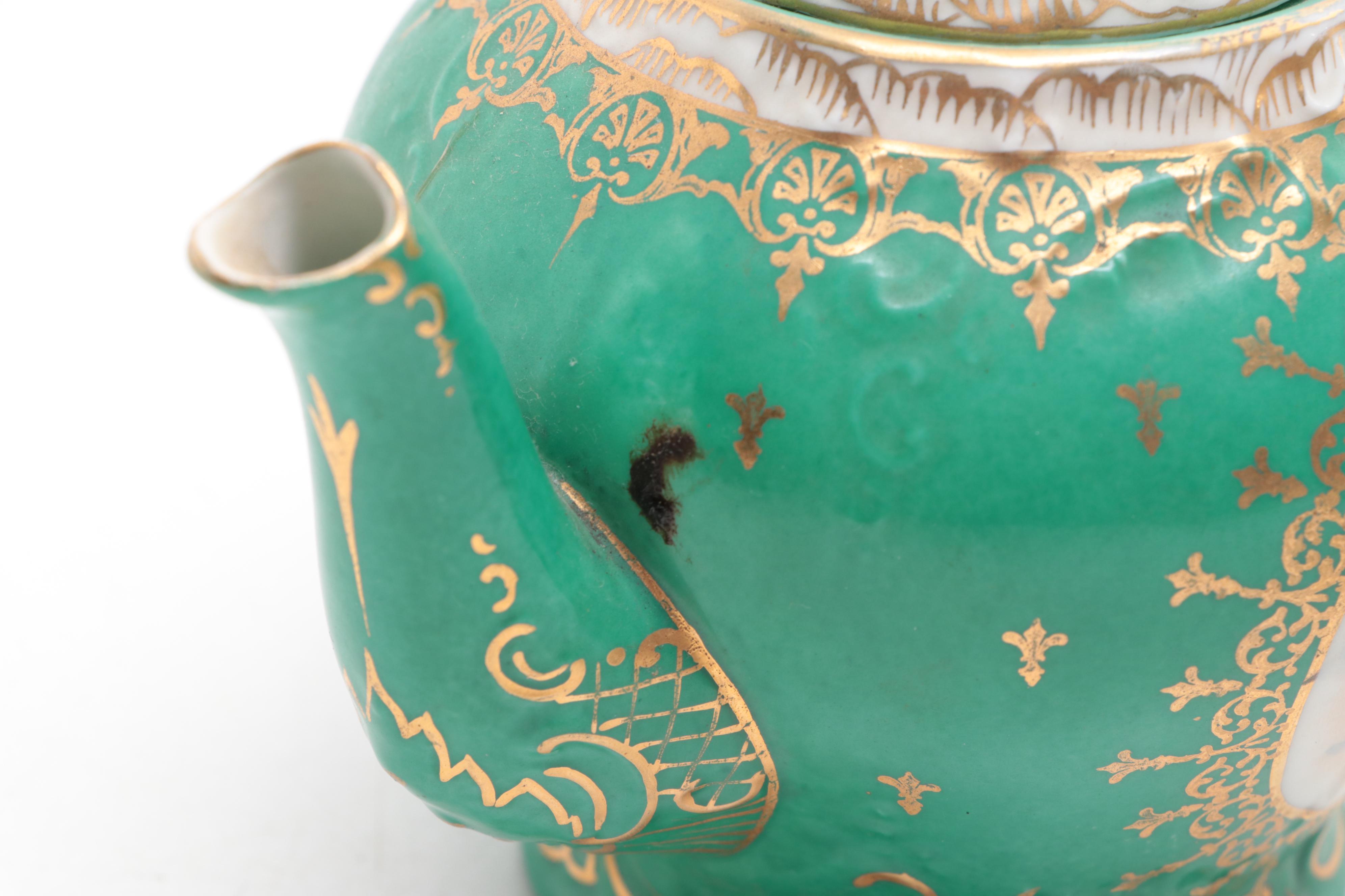 Victoria Austrian Porcelain Tea Set and Platter, Early to Mid-20th Century