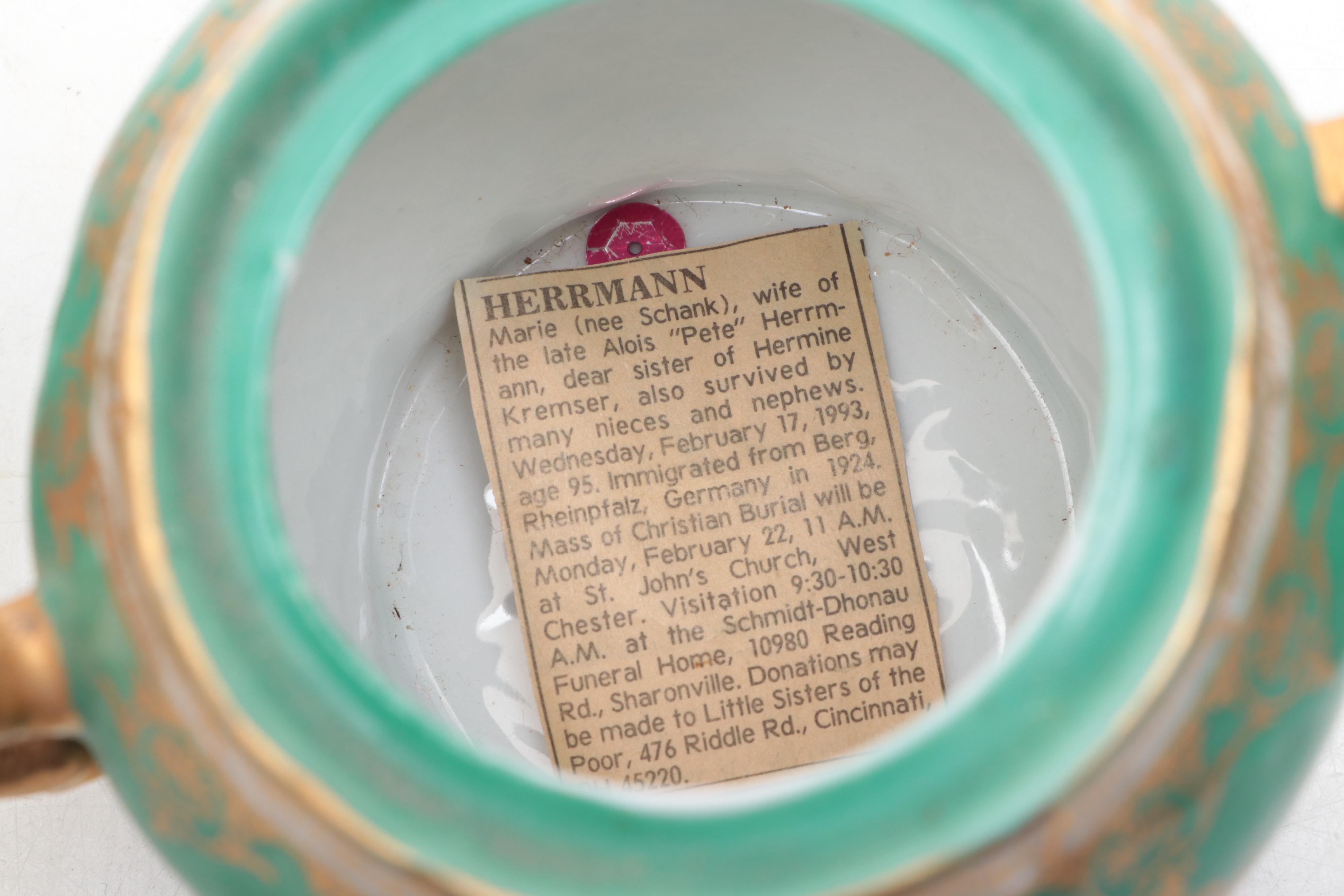 Victoria Austrian Porcelain Tea Set and Platter, Early to Mid-20th Century