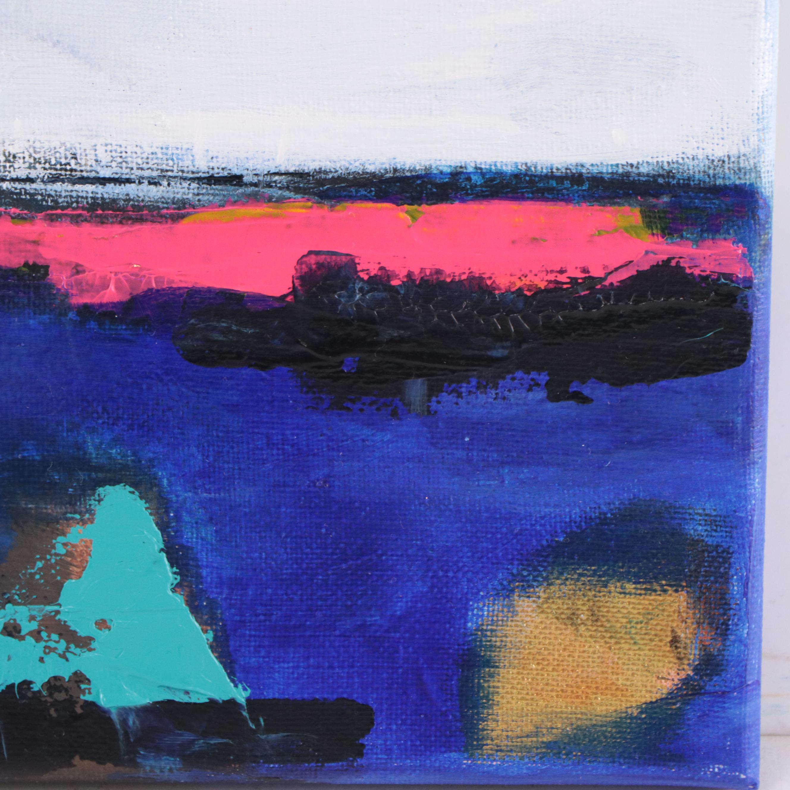 Milagros Pongo Mixed Media Painting "Tampa Bay Area," 2022