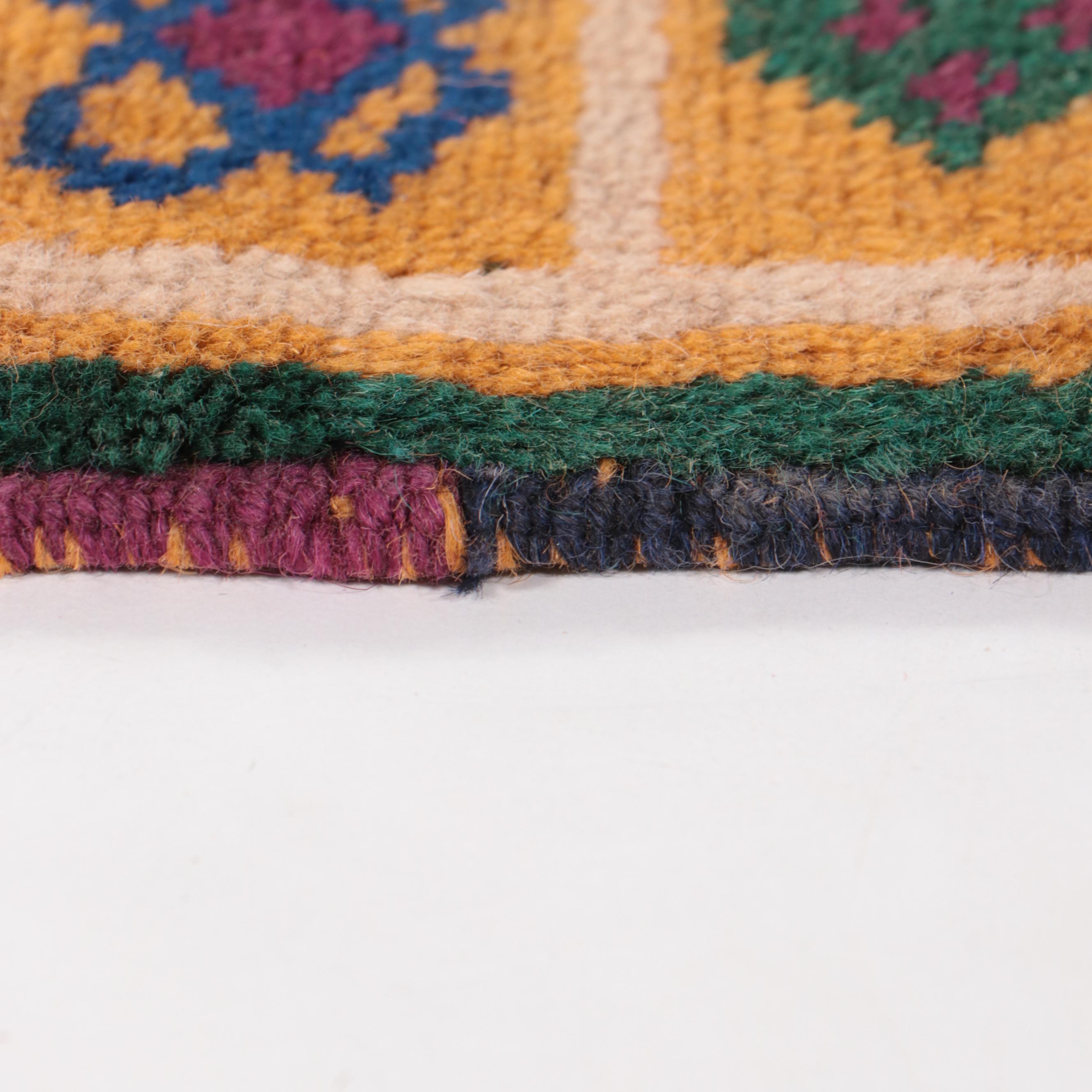 2' x 2'11 and-Knotted Indo-Persian Accent Rug