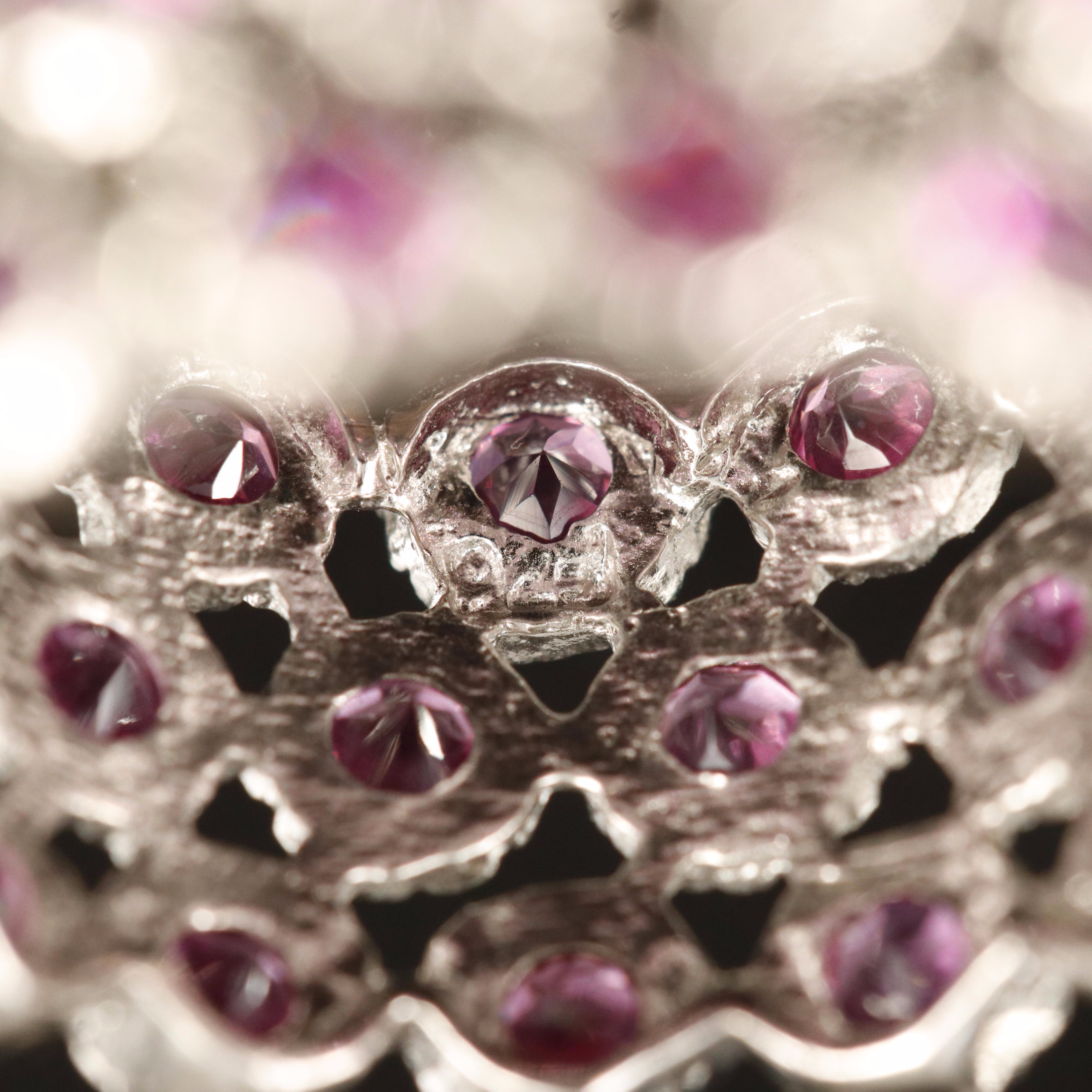 Sterling Rhodolite Garnet Eternity Band