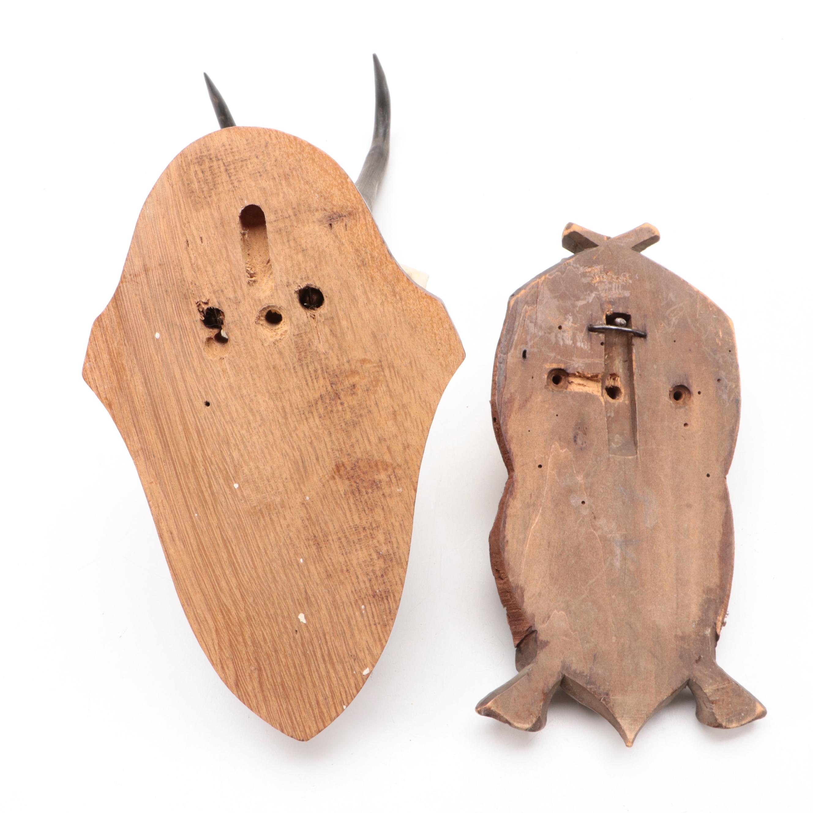 Antler Mount Collection with Carved Wood Plaques