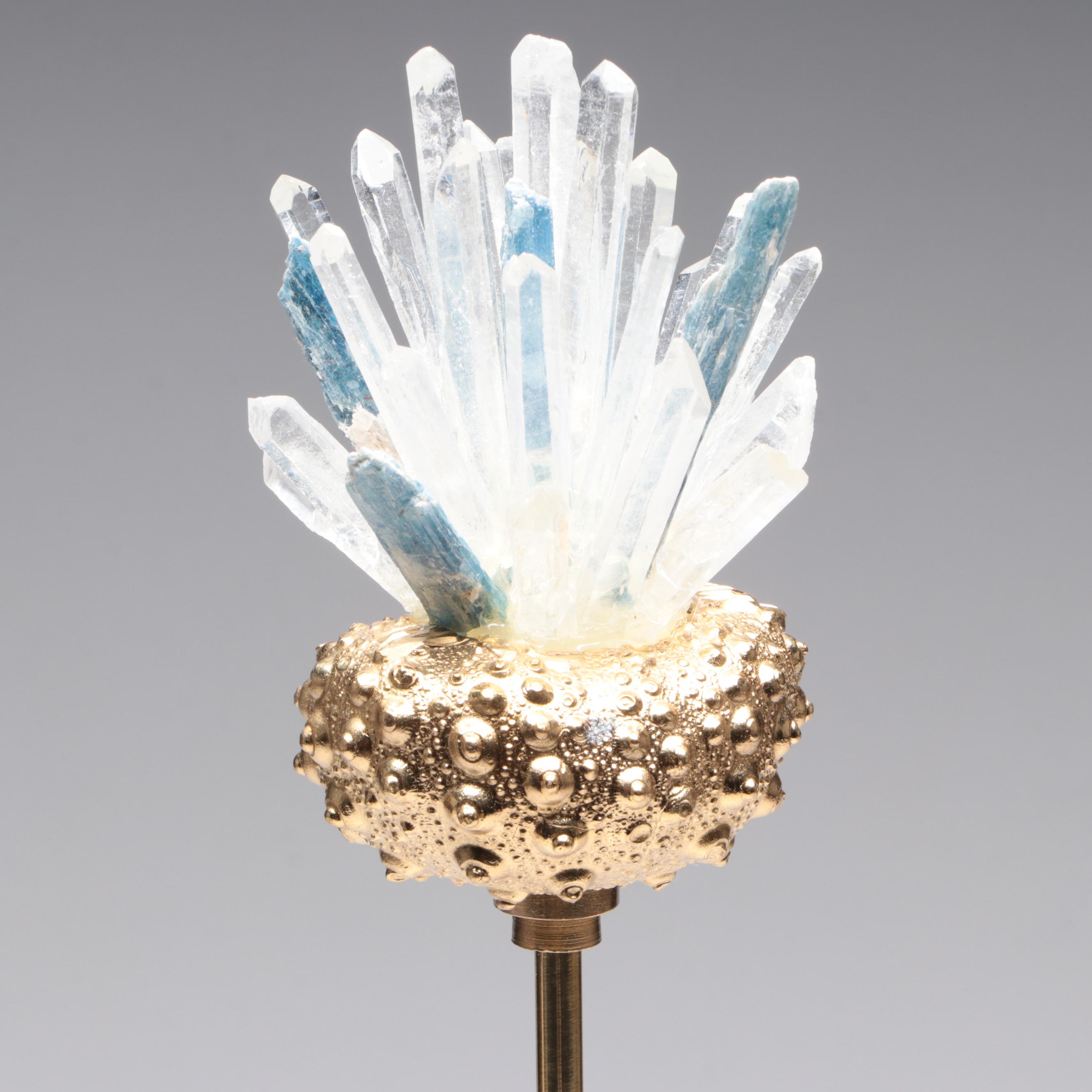 Geode Specimen Sculptures with Contemporary Acrylic and Brass Mounts