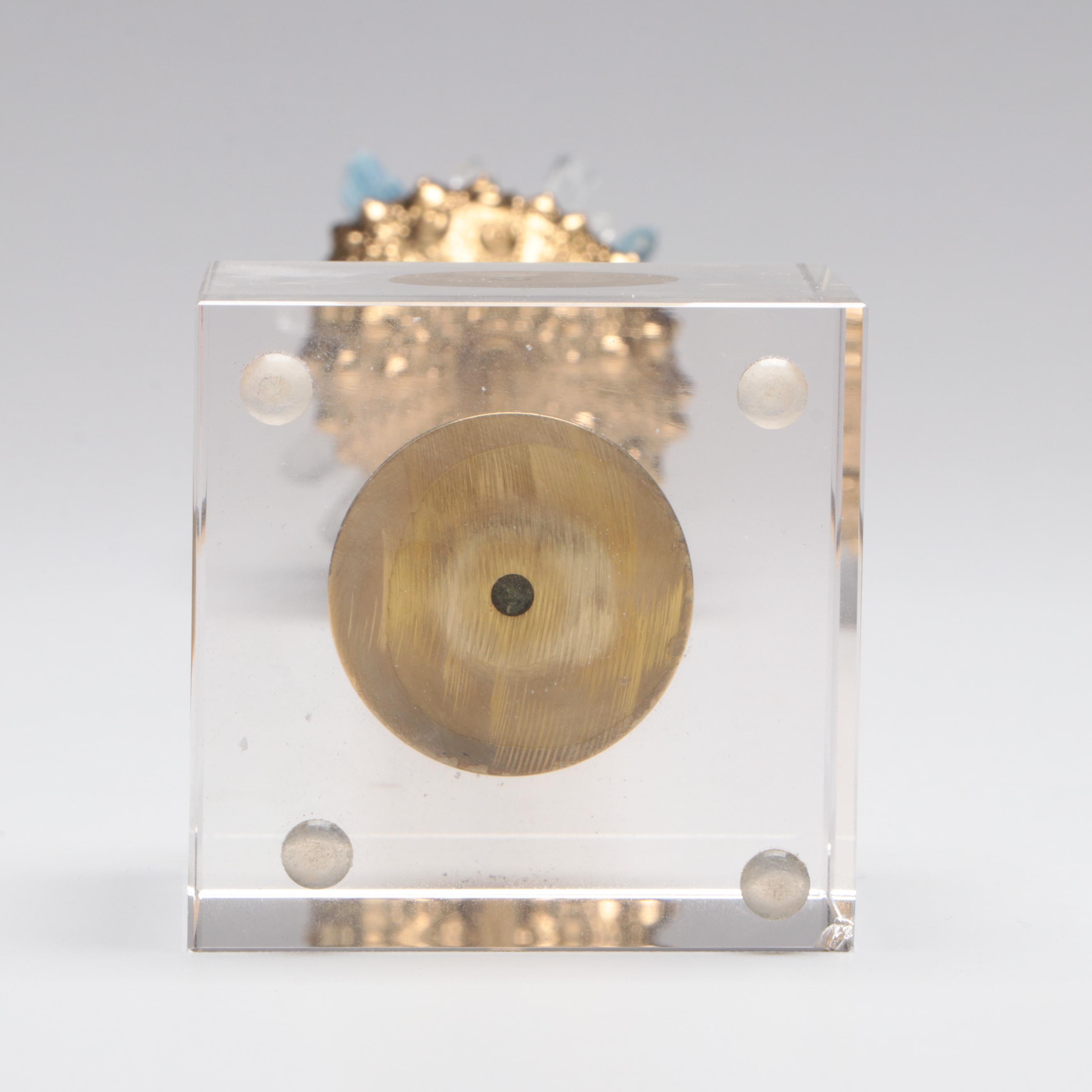 Geode Specimen Sculptures with Contemporary Acrylic and Brass Mounts