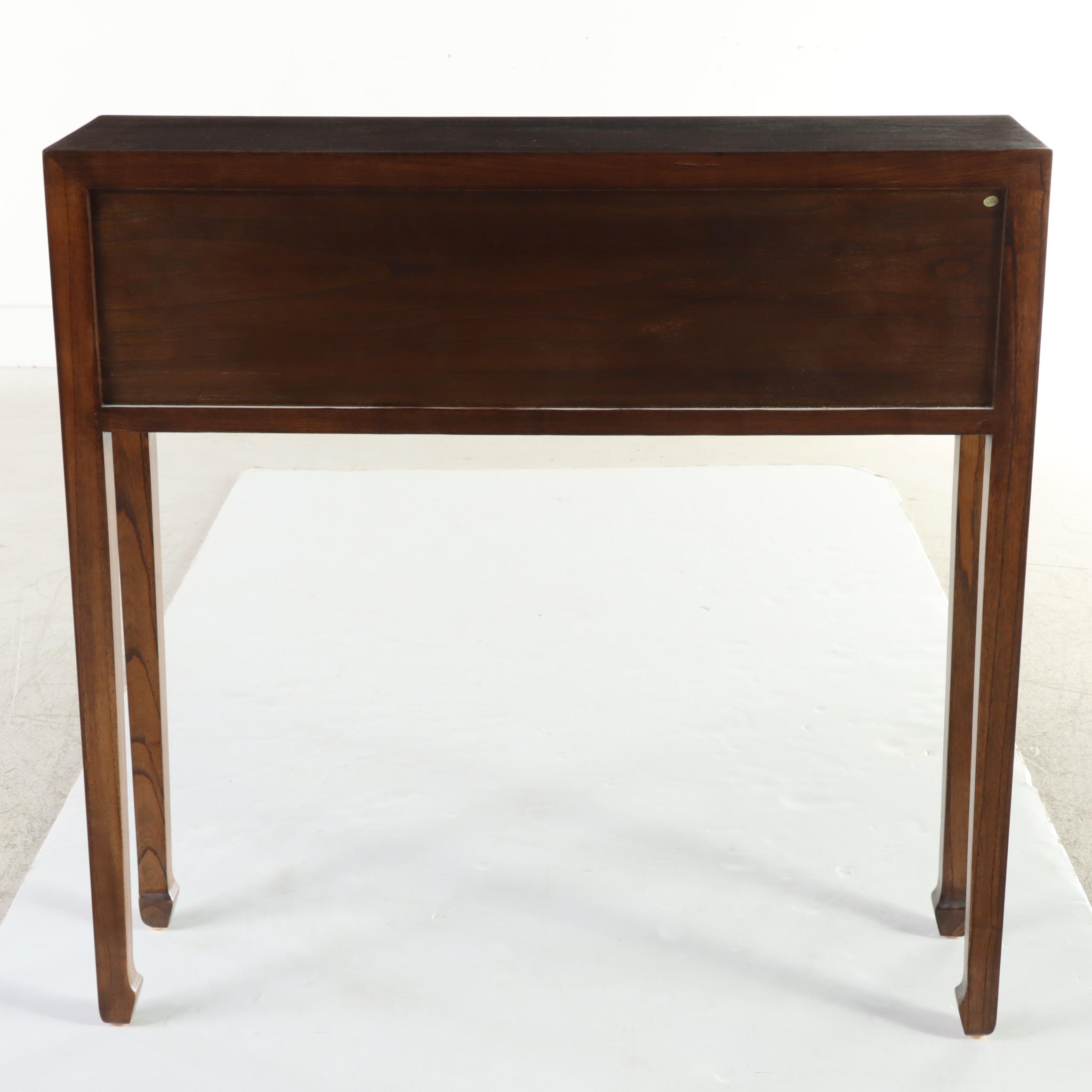 Chinese Elm Side Table and Cabinet
