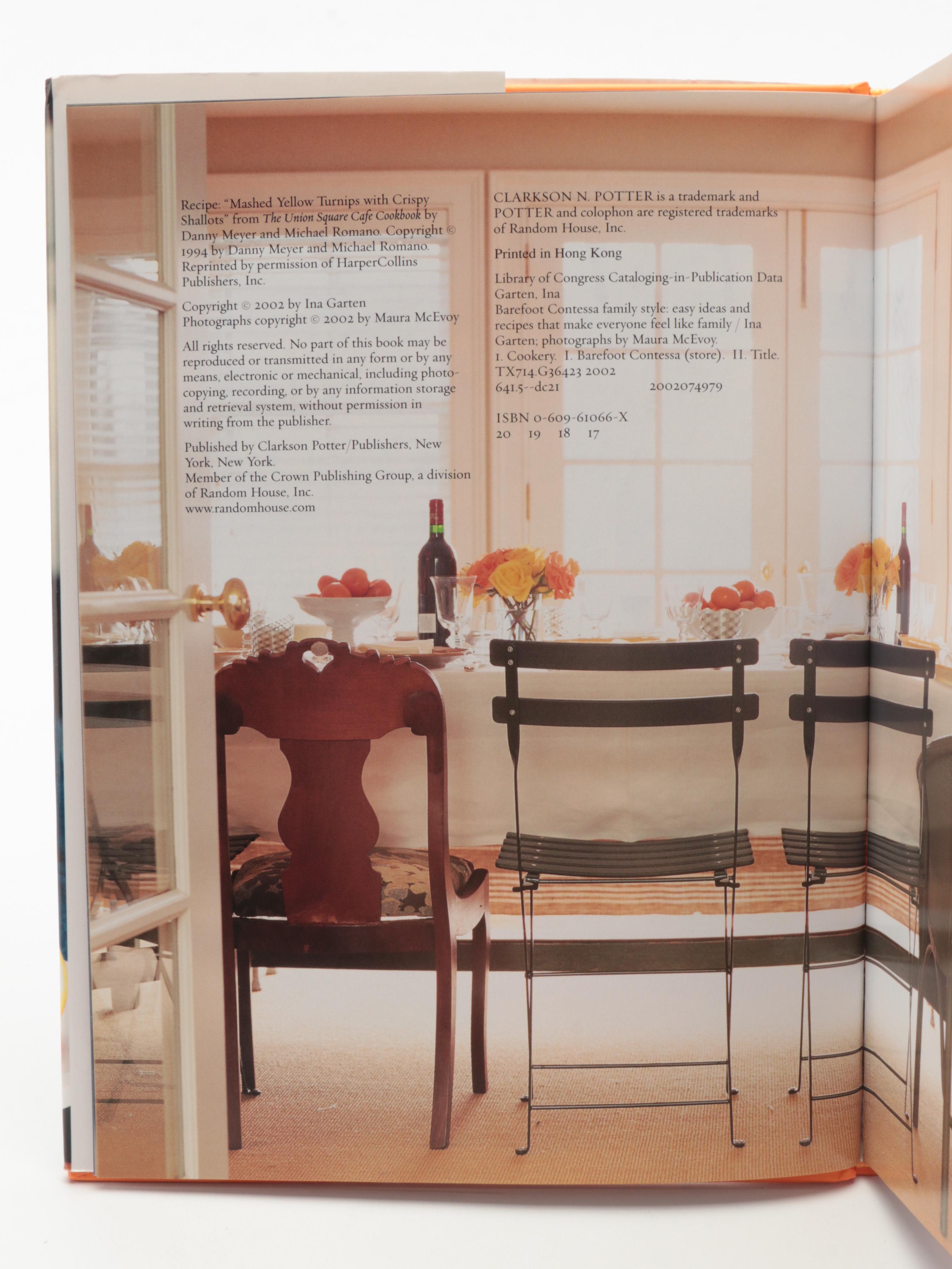 Ina Garten Cookbook Collection Including "The Barefoot Contessa"