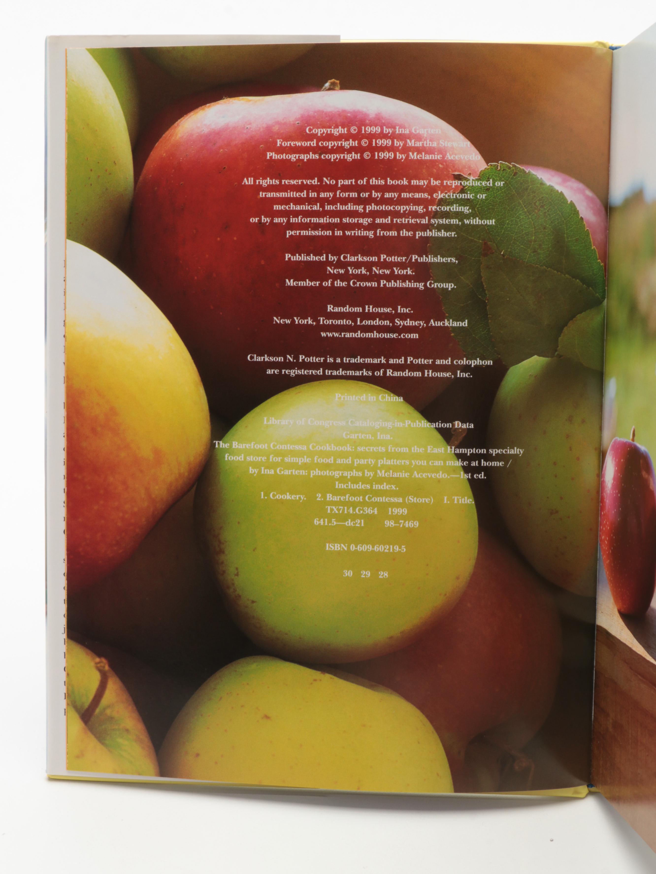 Ina Garten Cookbook Collection Including "The Barefoot Contessa"