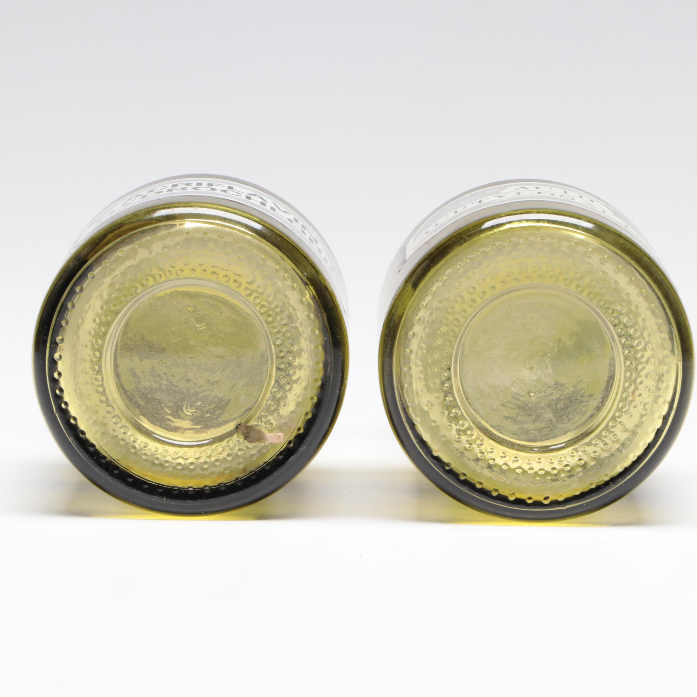 Green Glass Apothecary Bottles with Pharmaceutical Labels