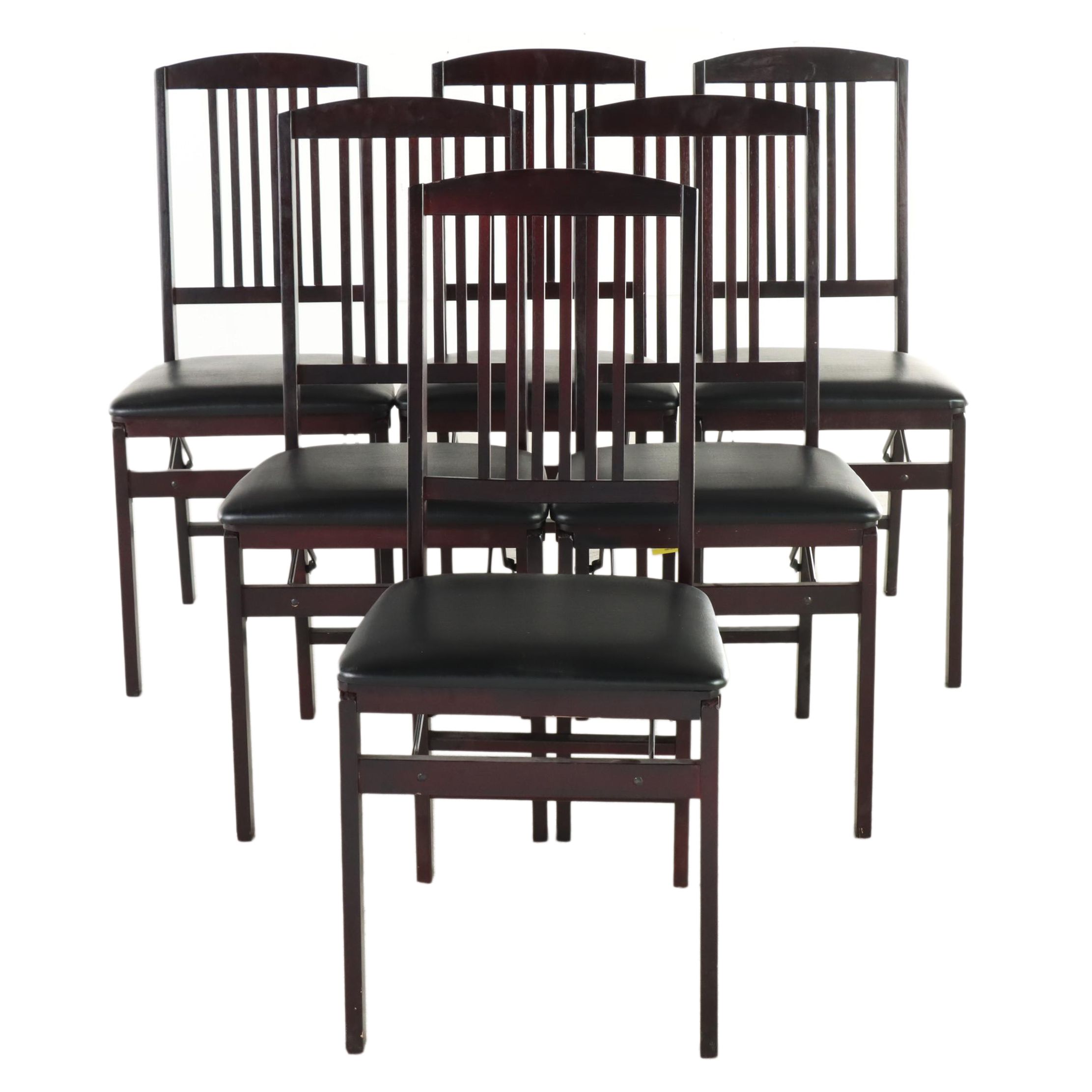 Six Cosco Wooden Folding Chairs