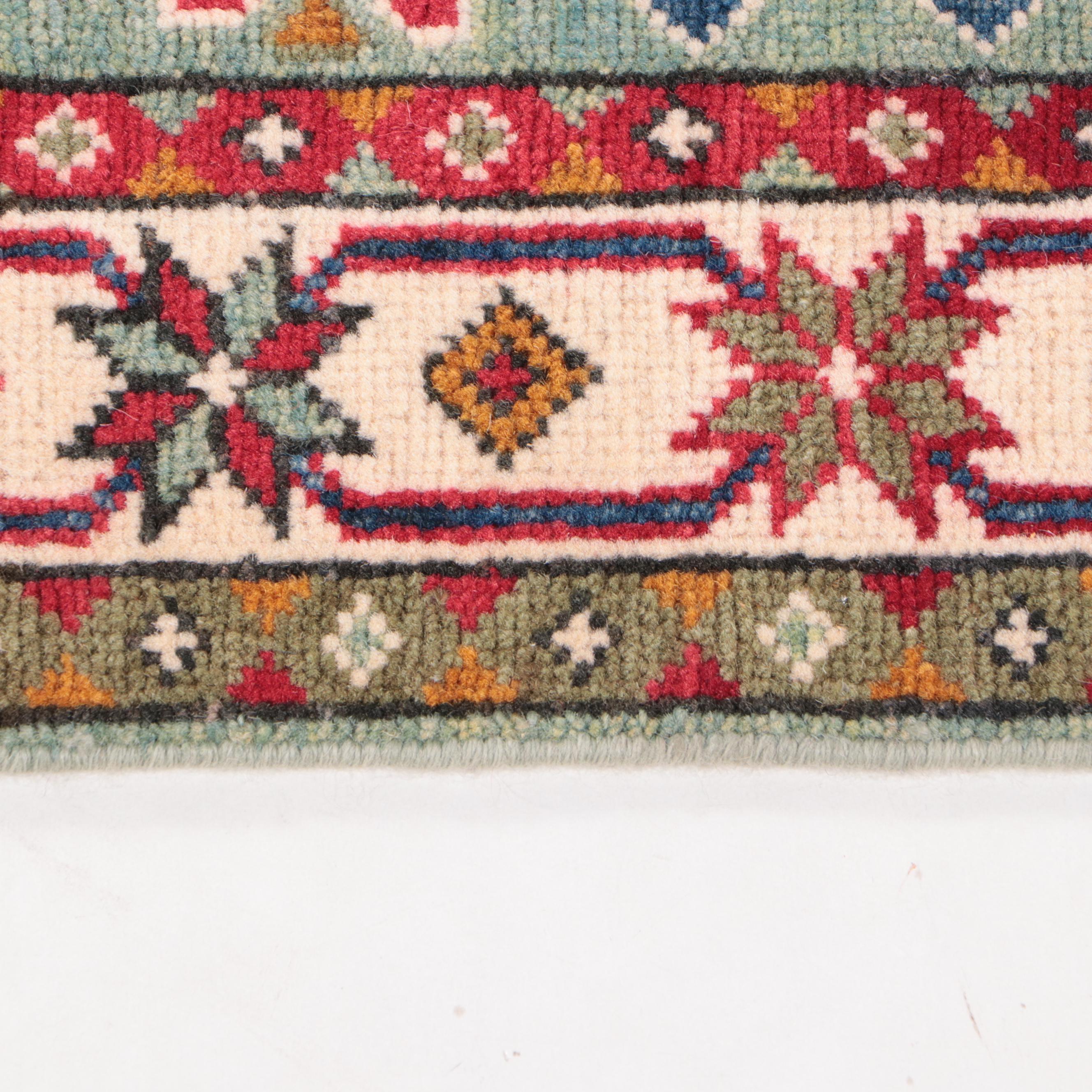 2' x 3' Hand-Knotted Indo-Caucasian Kazak Accent Rug