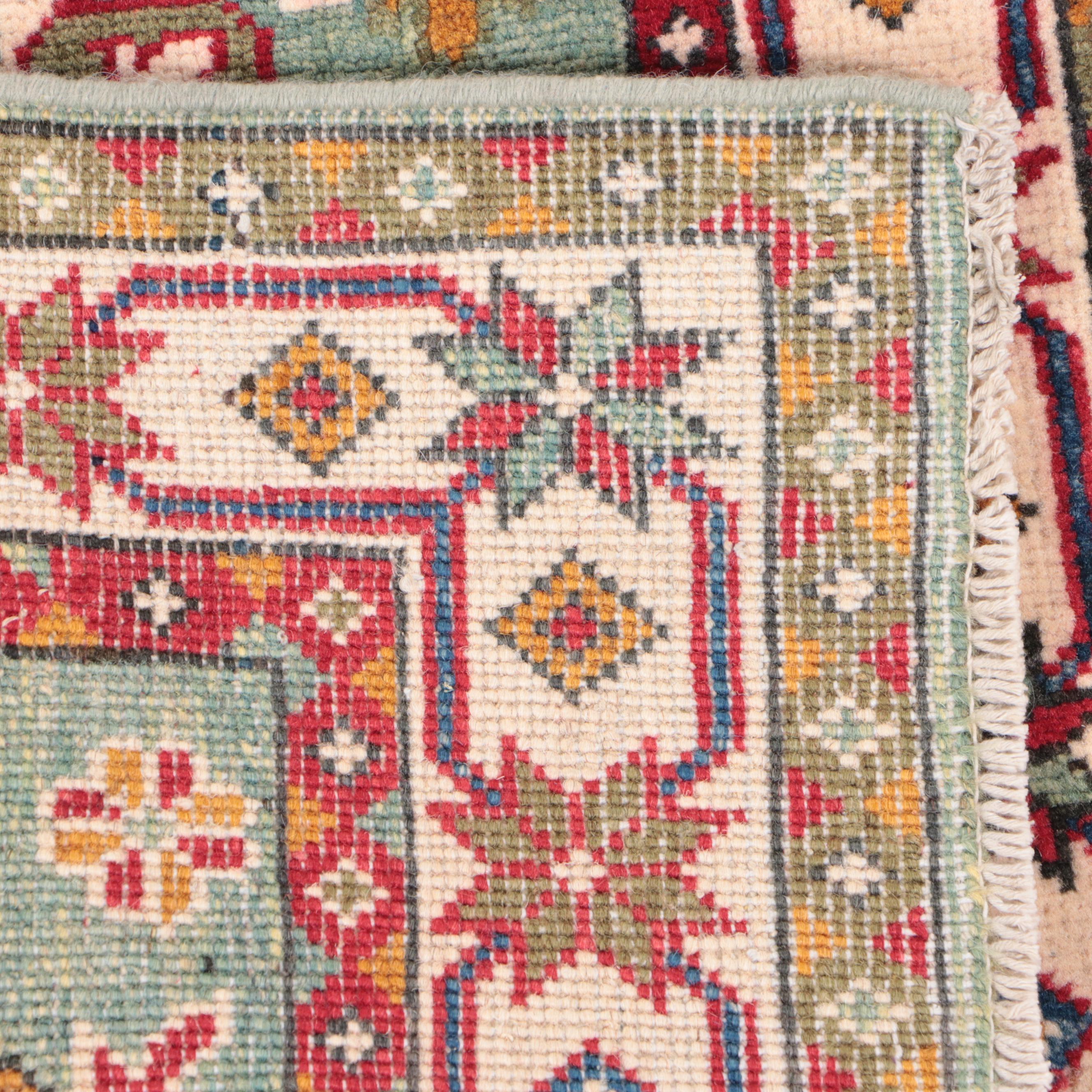 2' x 3' Hand-Knotted Indo-Caucasian Kazak Accent Rug