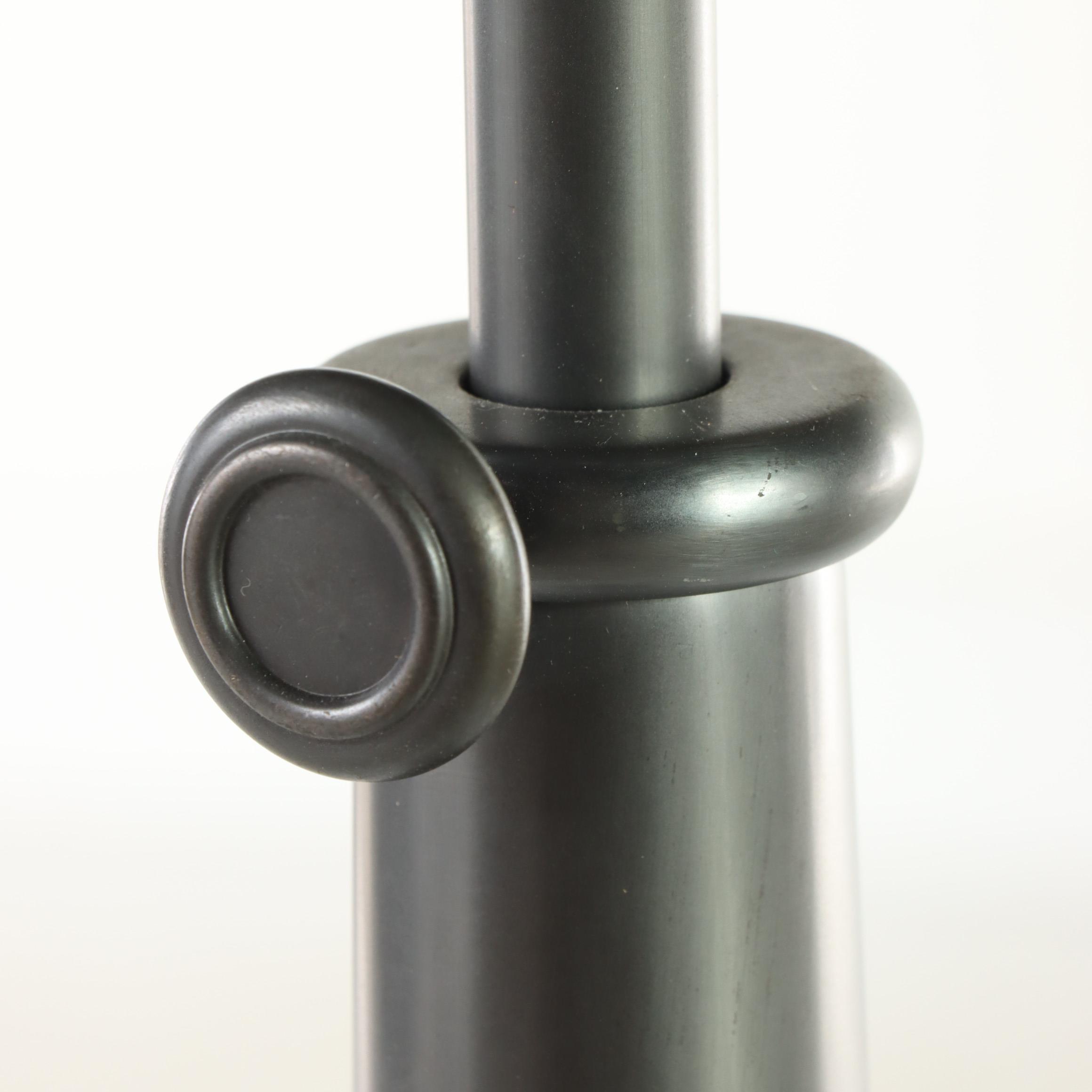 Mission Style Black Iron Floor Lamp With Mica Shade, Contemporary