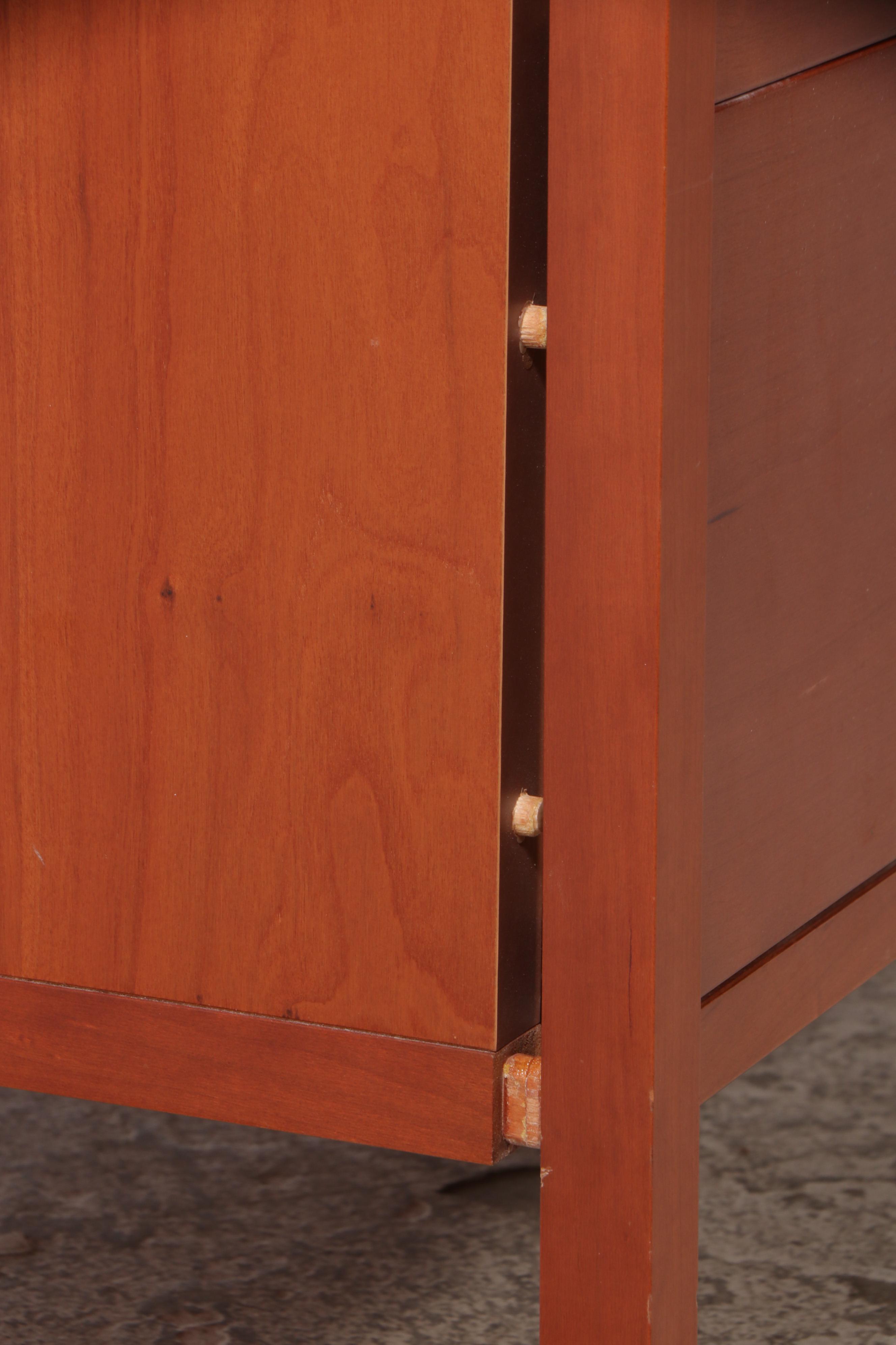 Contemporary Cherrywood Chest of Drawers with Glass and Pull-Out Display Top
