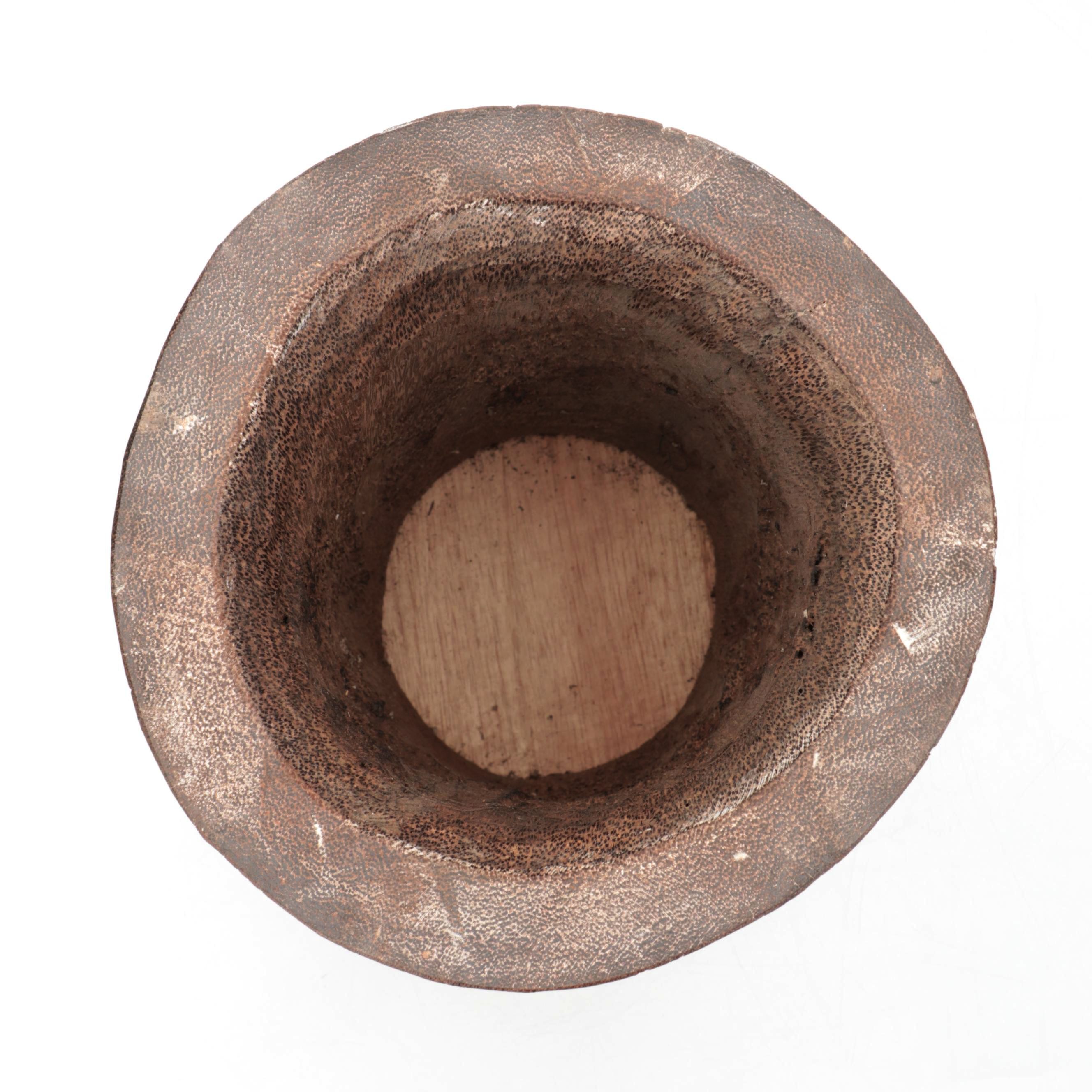 Carved Coconut Palm Vase