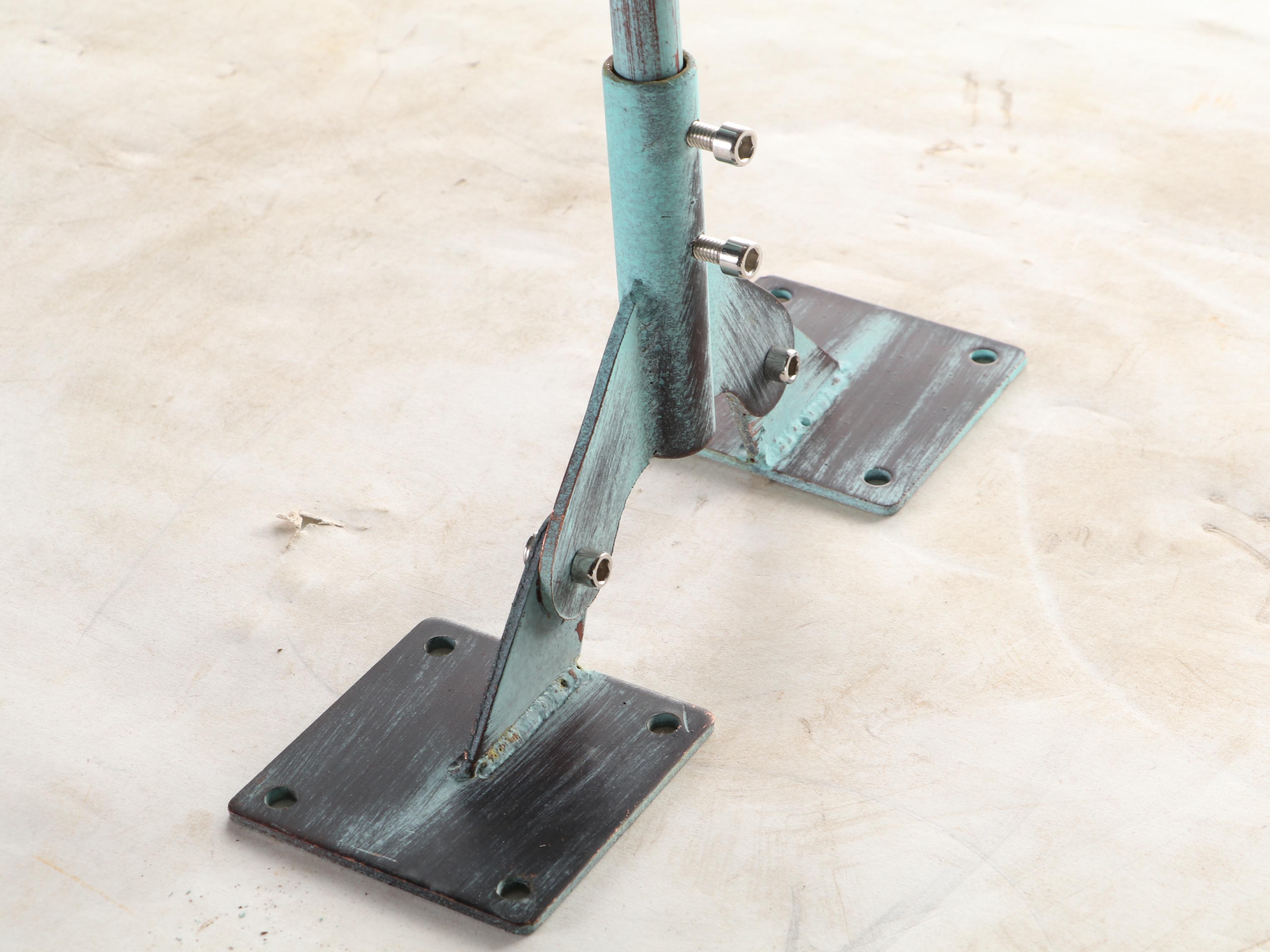 Patinated Copper Heron Rooftop Weathervane