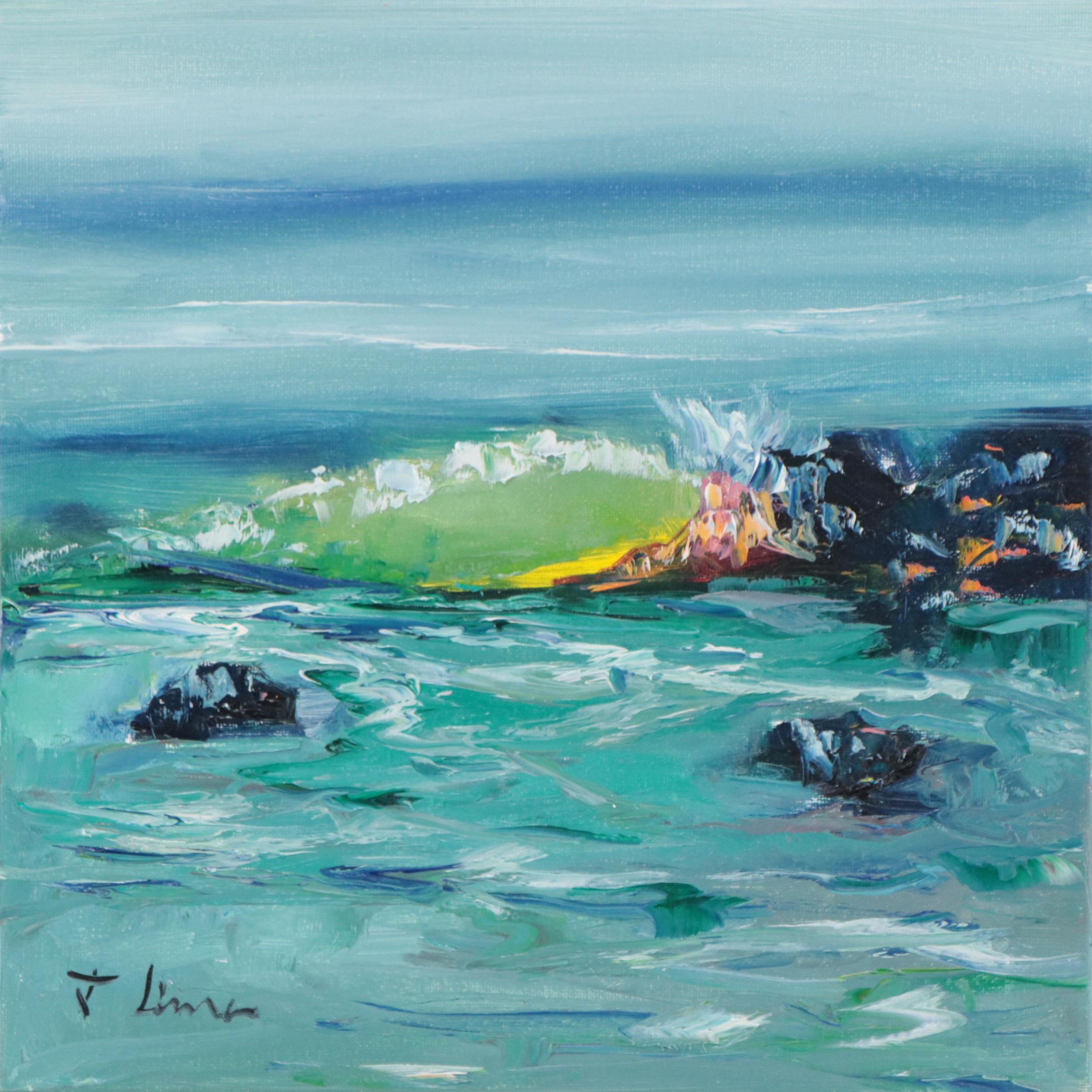 José M. Lima Seascape Oil Painting, 21st Century