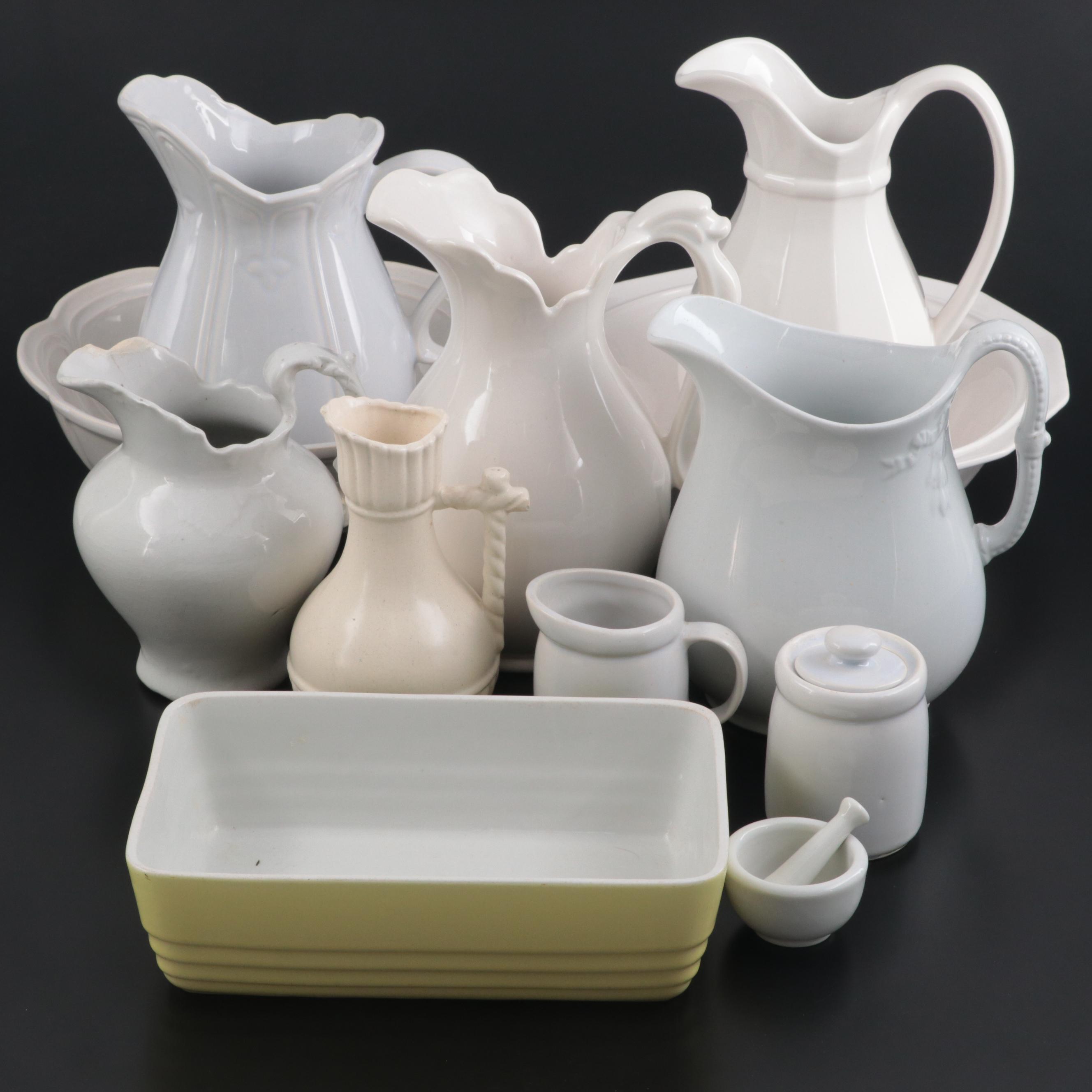 Pfaltzgraff "Providence" Pitcher and Basin with More Vanity and Tableware