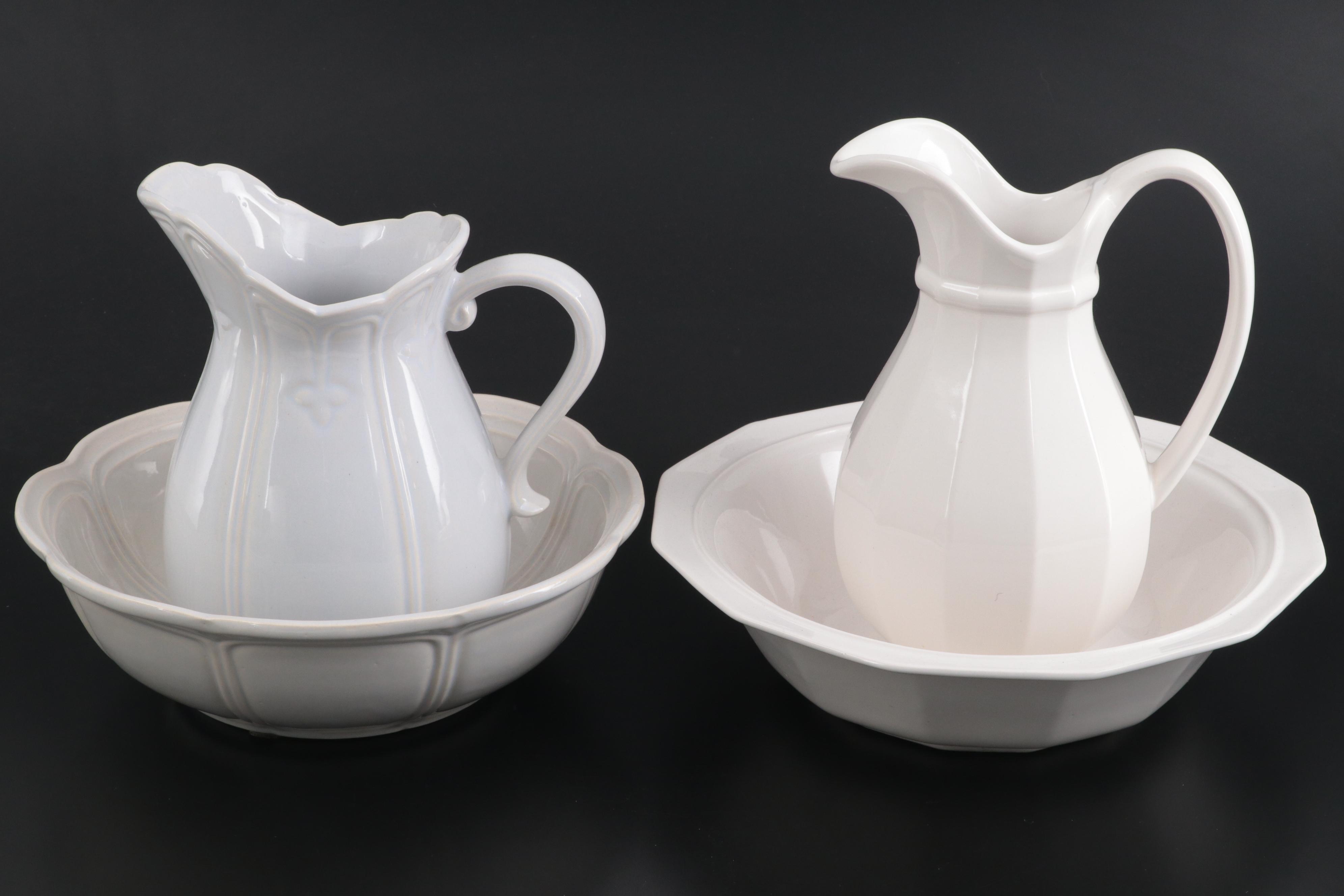 Pfaltzgraff "Providence" Pitcher and Basin with More Vanity and Tableware