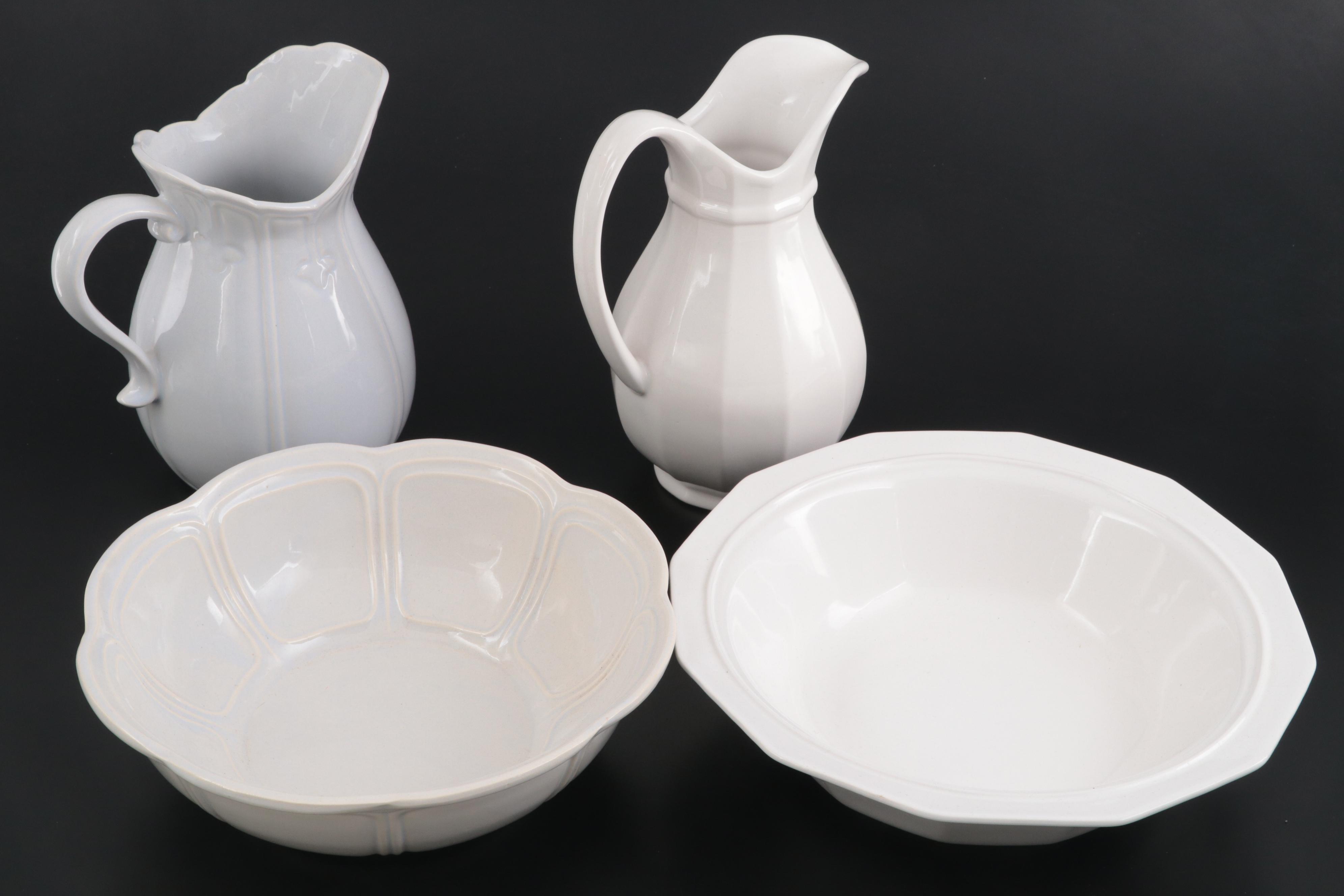 Pfaltzgraff "Providence" Pitcher and Basin with More Vanity and Tableware