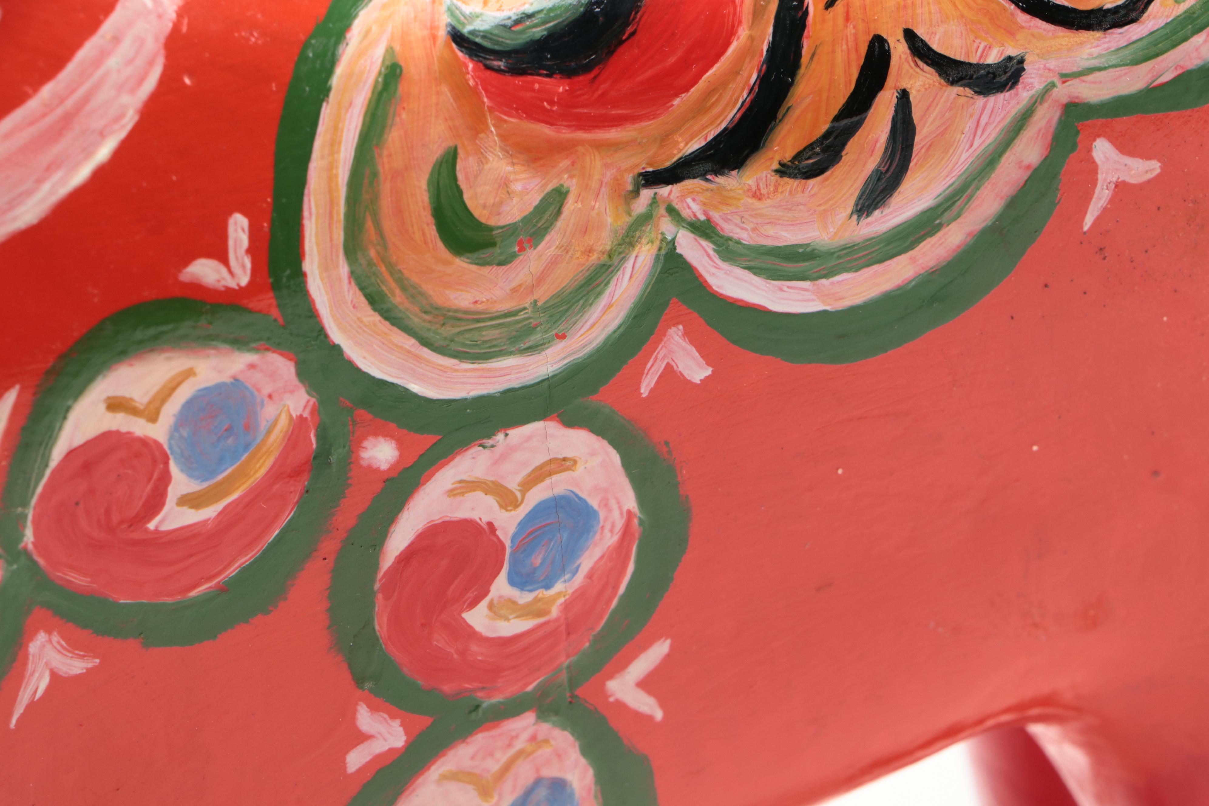 Hand-Painted Red Dala Horse with Quemada Vase and Handmade Vessel