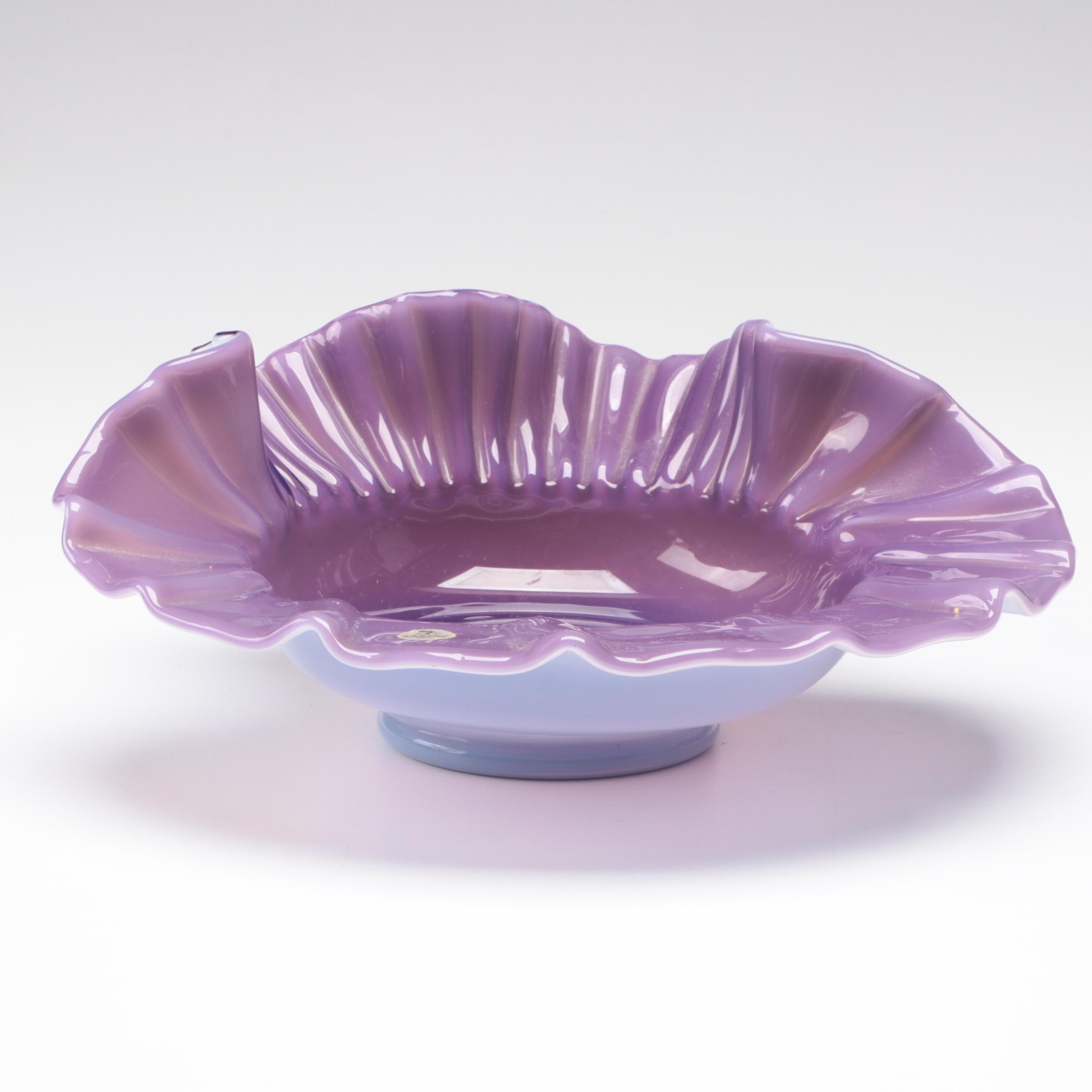 Fenton Museum Collection Ruffled Rim Cased Glass Bowl and More Glass Décor