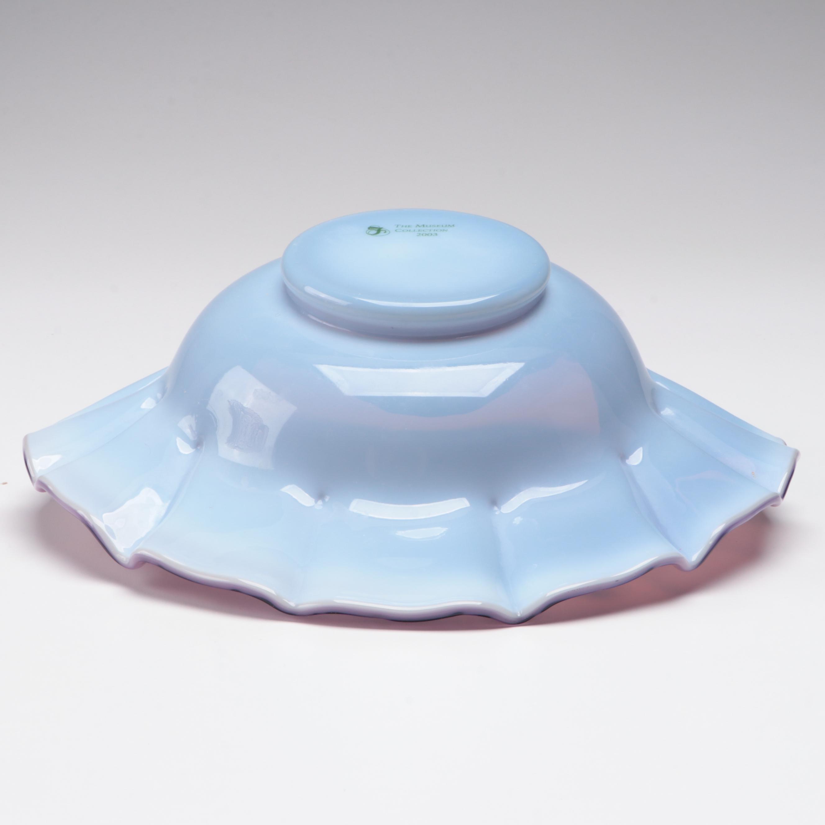Fenton Museum Collection Ruffled Rim Cased Glass Bowl and More Glass Décor