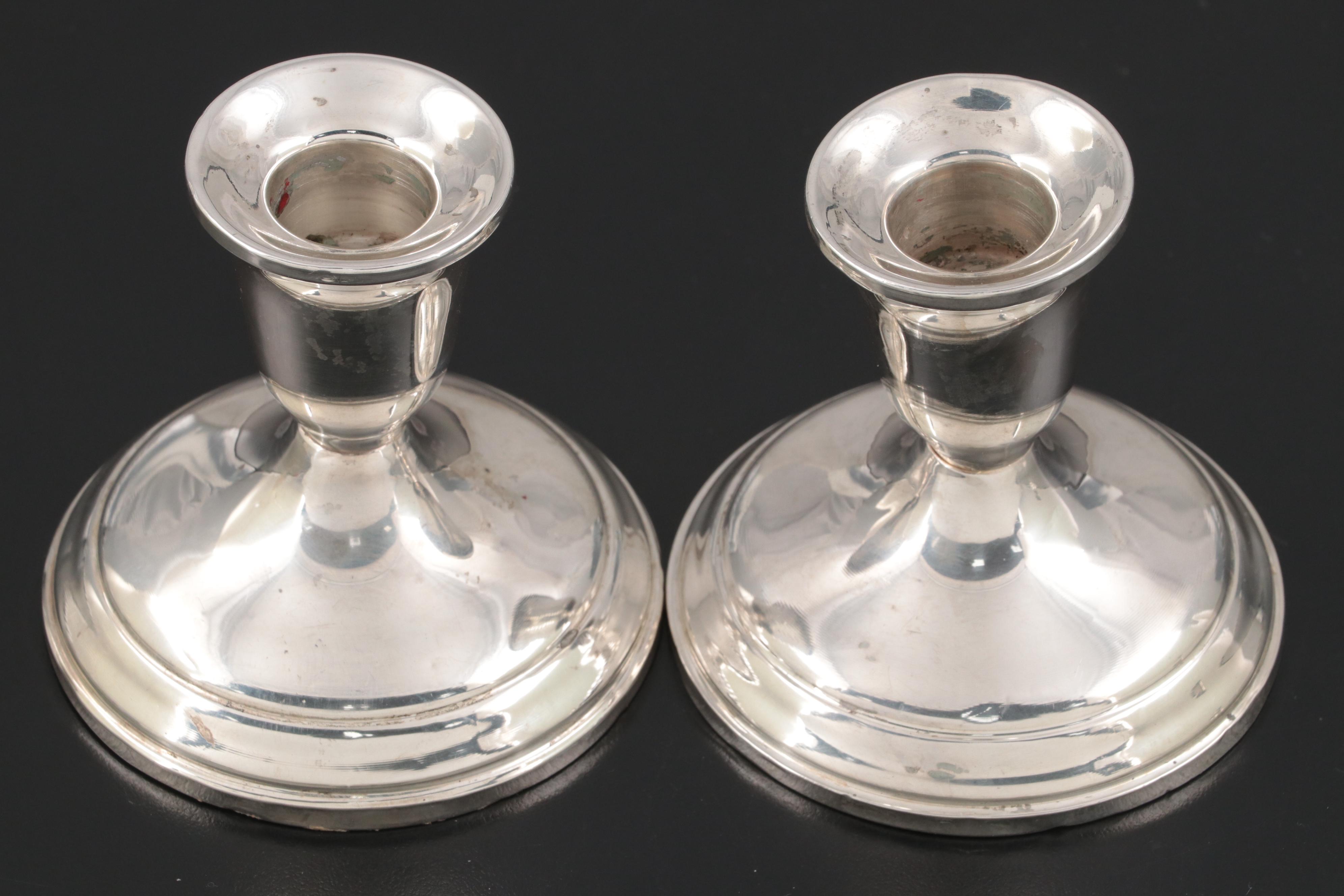 Reed & Barton and Other Weighted Sterling Silver Candlestick Pairs