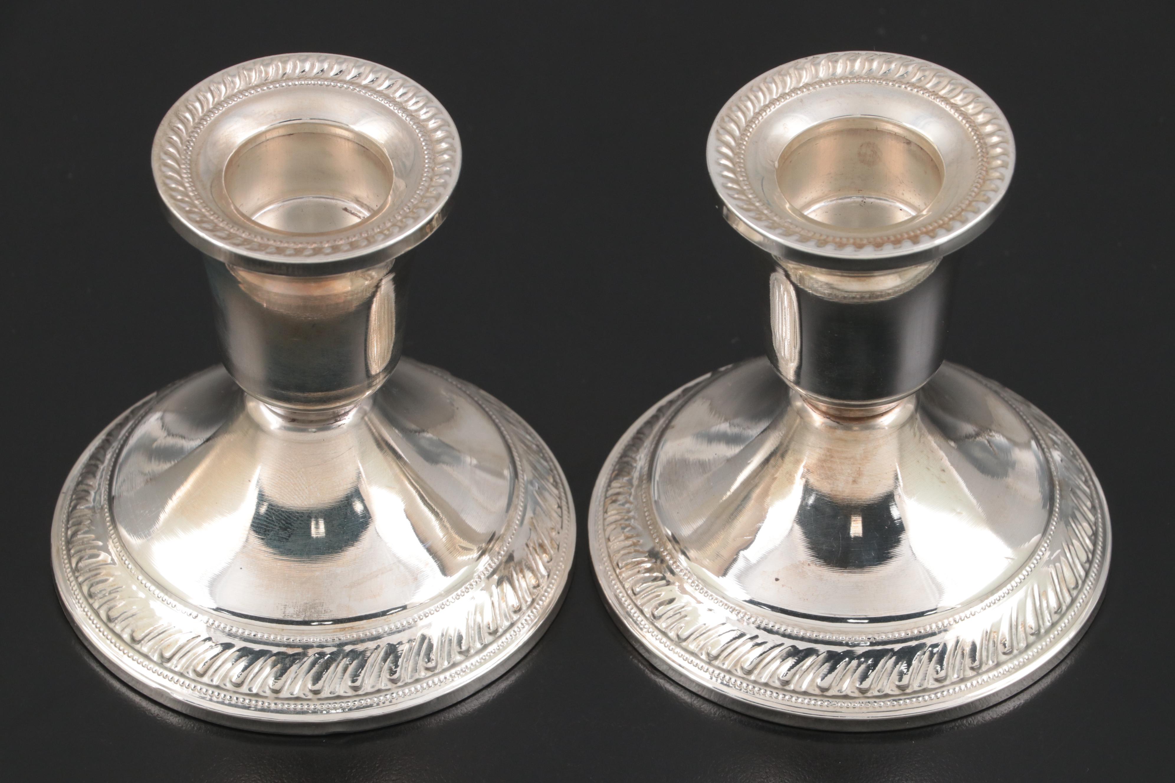 Reed & Barton and Other Weighted Sterling Silver Candlestick Pairs