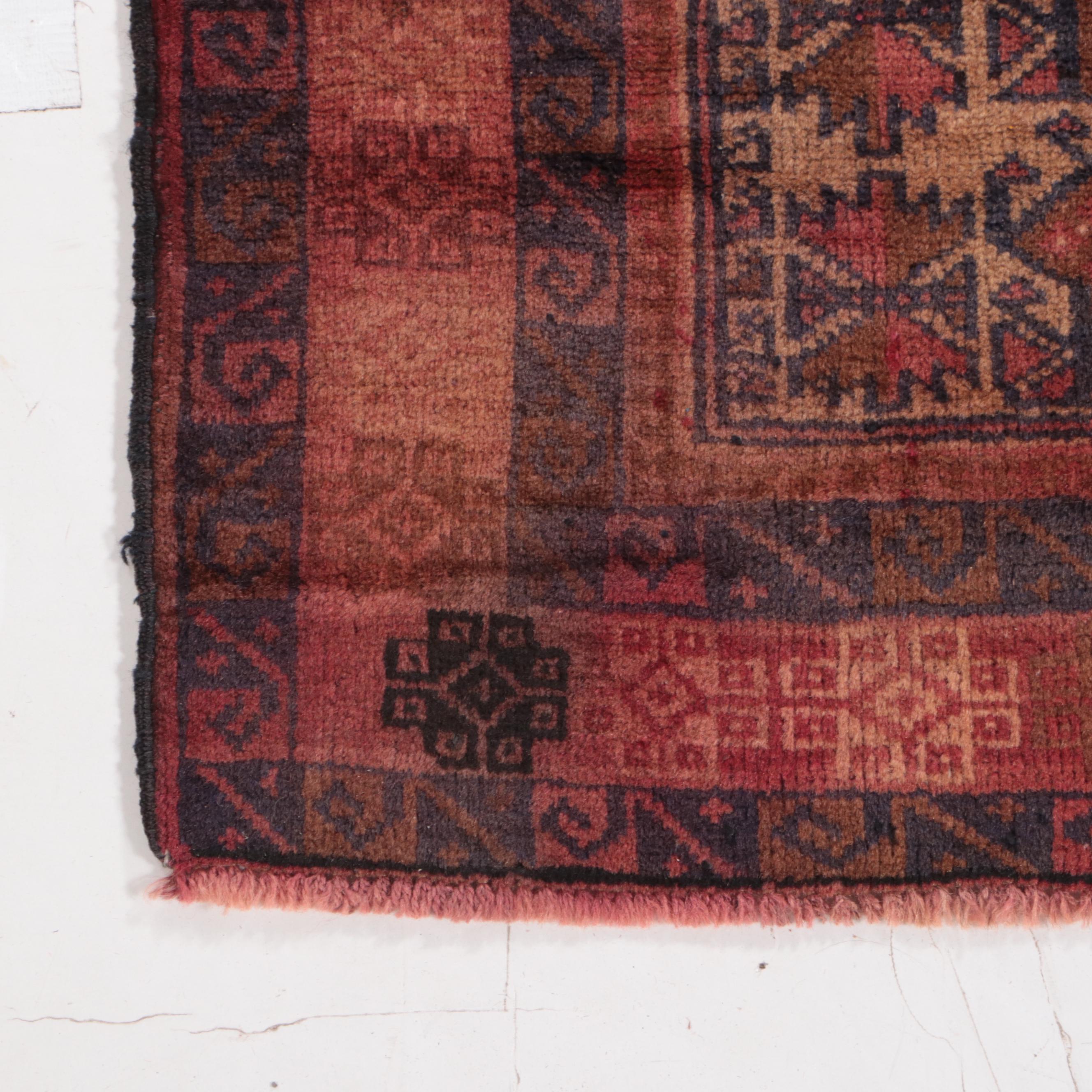 2'9 x 4'9 Hand-Knotted Afghan Baluch Prayer Rug