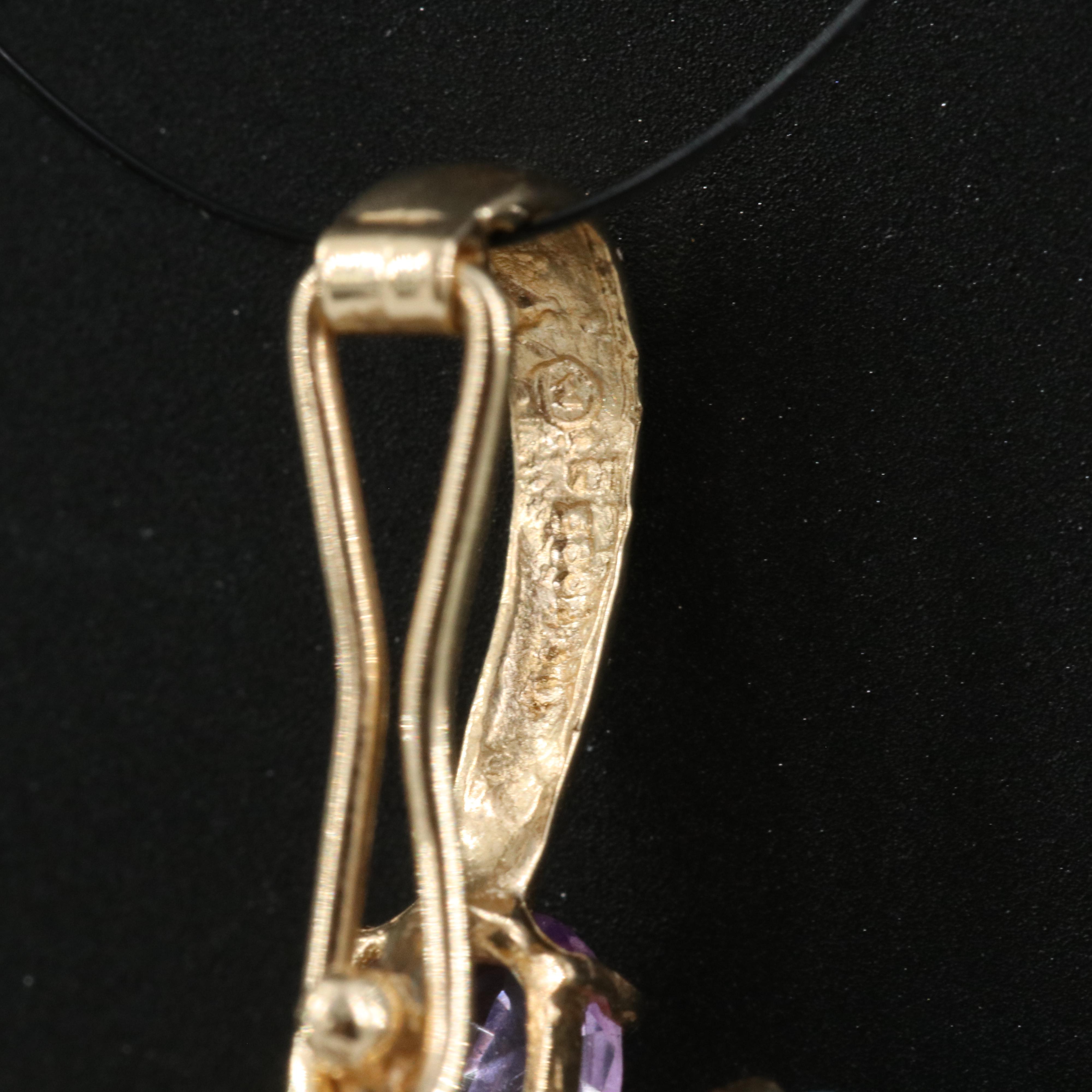 14K Amethyst, Topaz, Citrine, Peridot and Garnet Enhancer Pendant