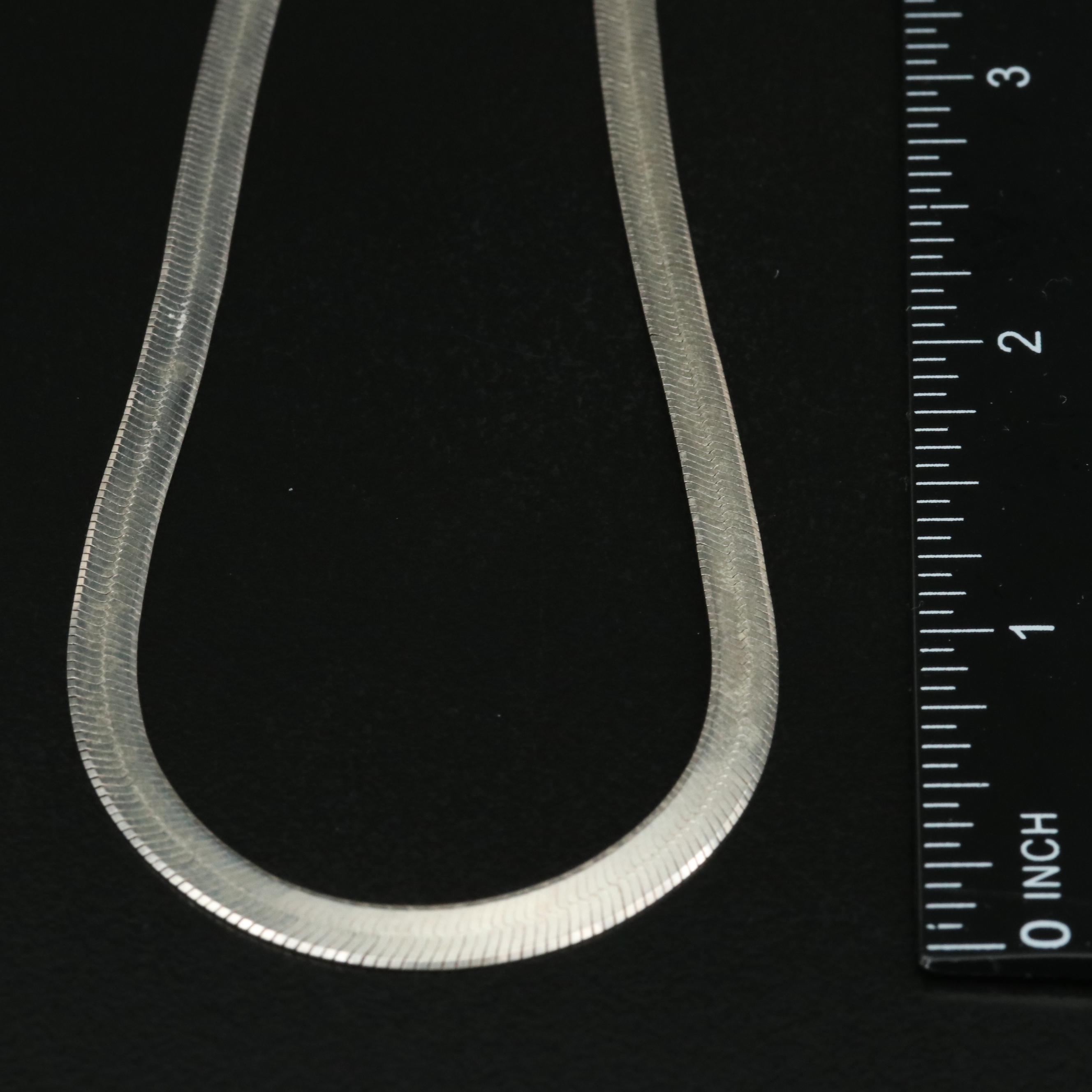Italian Sterling Herringbone Chain Necklace