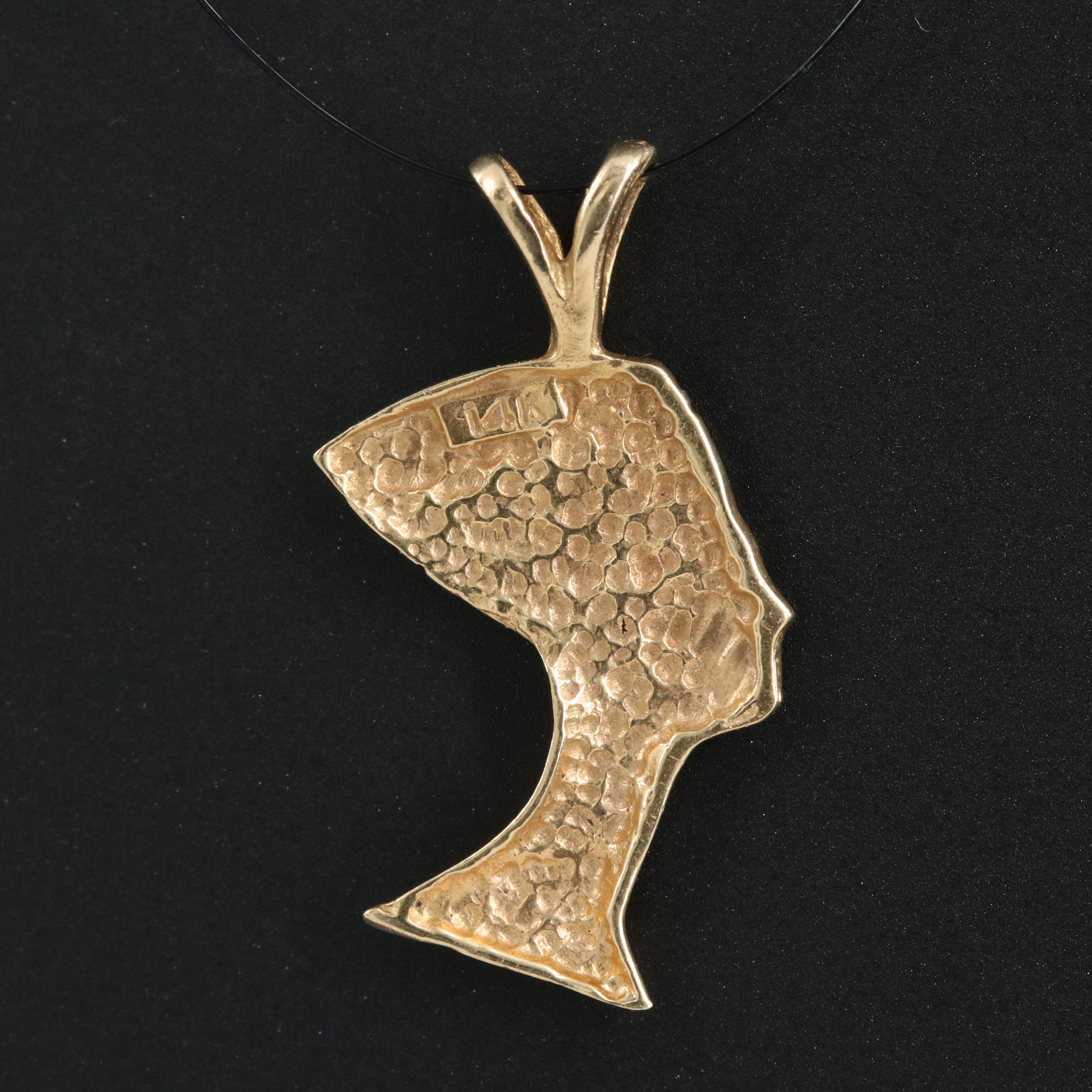 14K Nefertiti Pendant