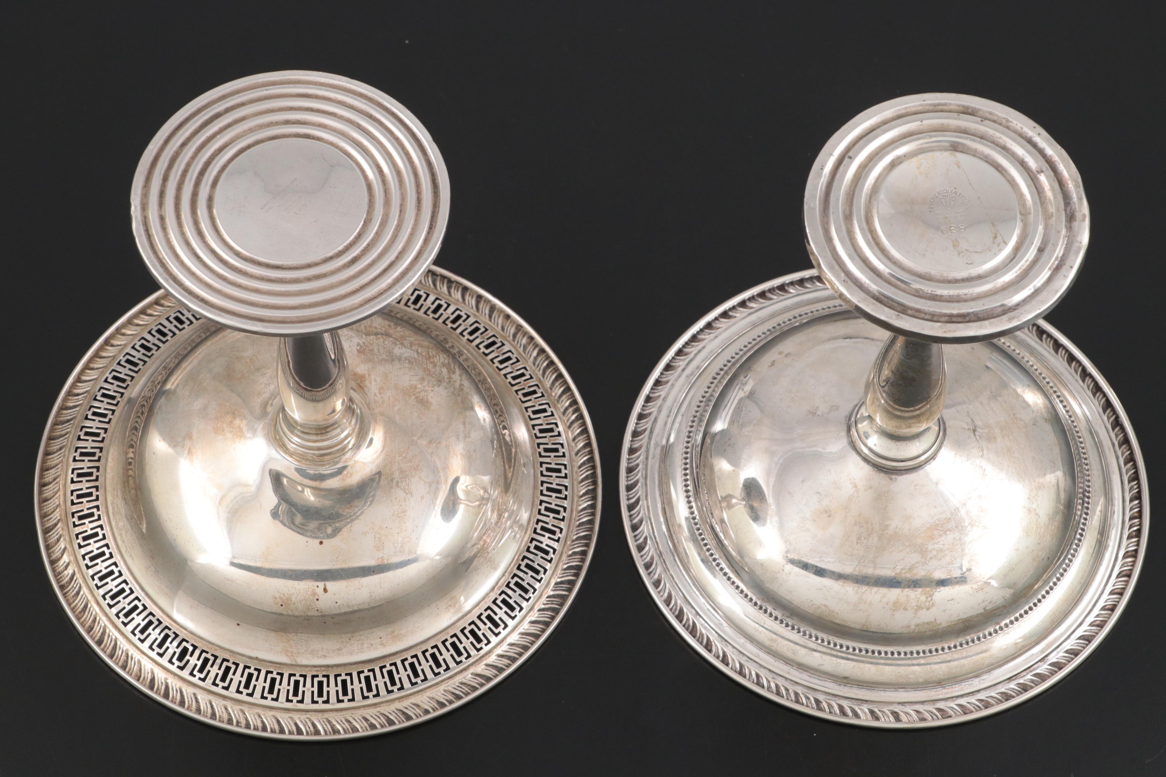 Wm. Rogers and Other Weighted Sterling Silver Compotes and Footed Bowl