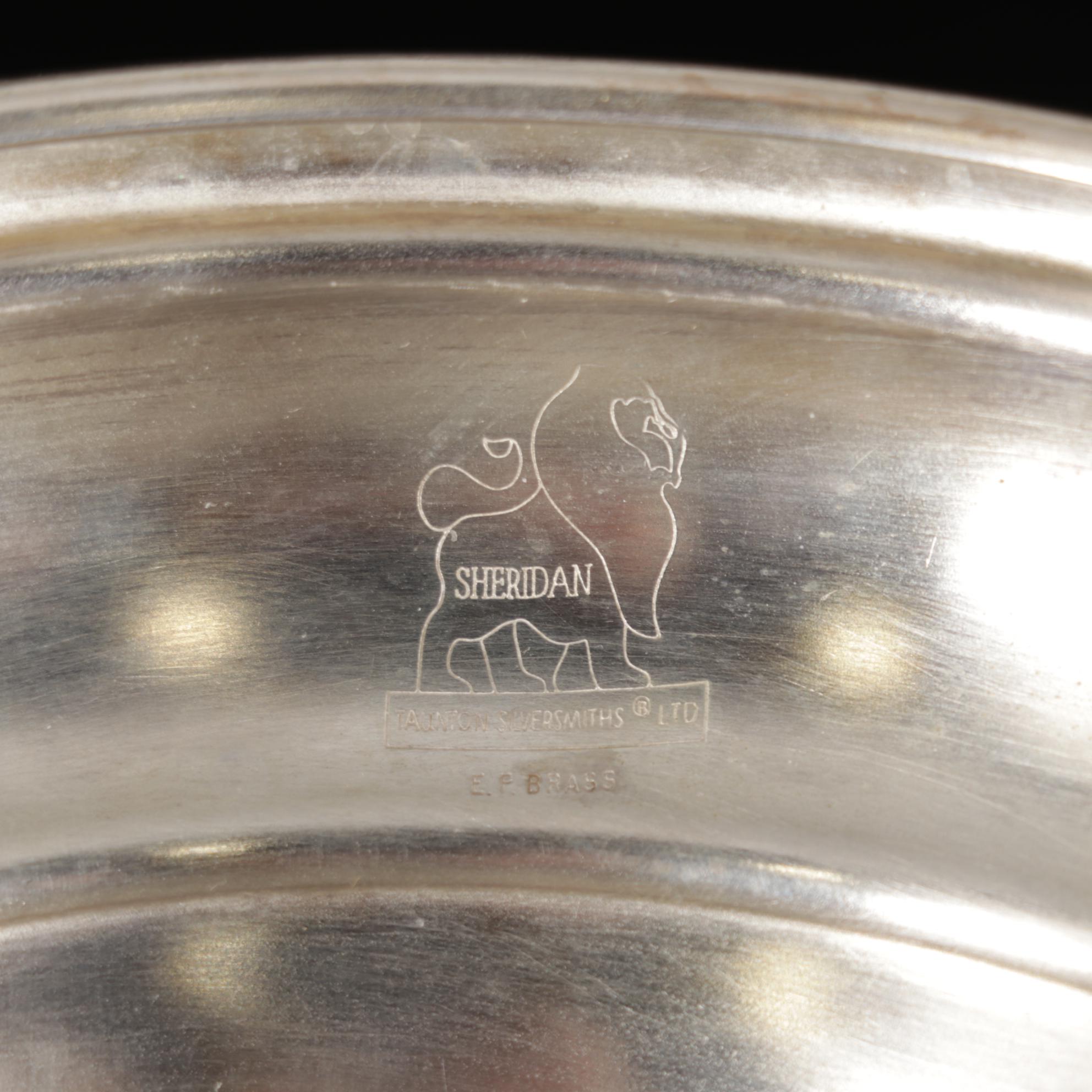 Sheridan Silver Co. "Harvest Grape" Silver Plate Punch Bowl and Tray