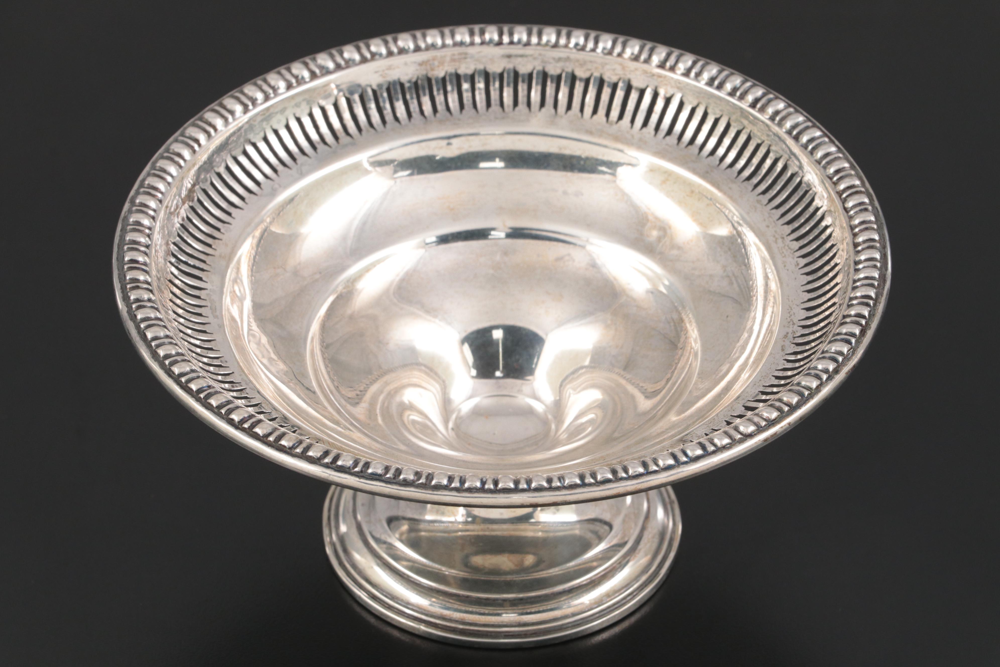 Wm. Rogers and Other Weighted Sterling Silver Compotes and Footed Bowl