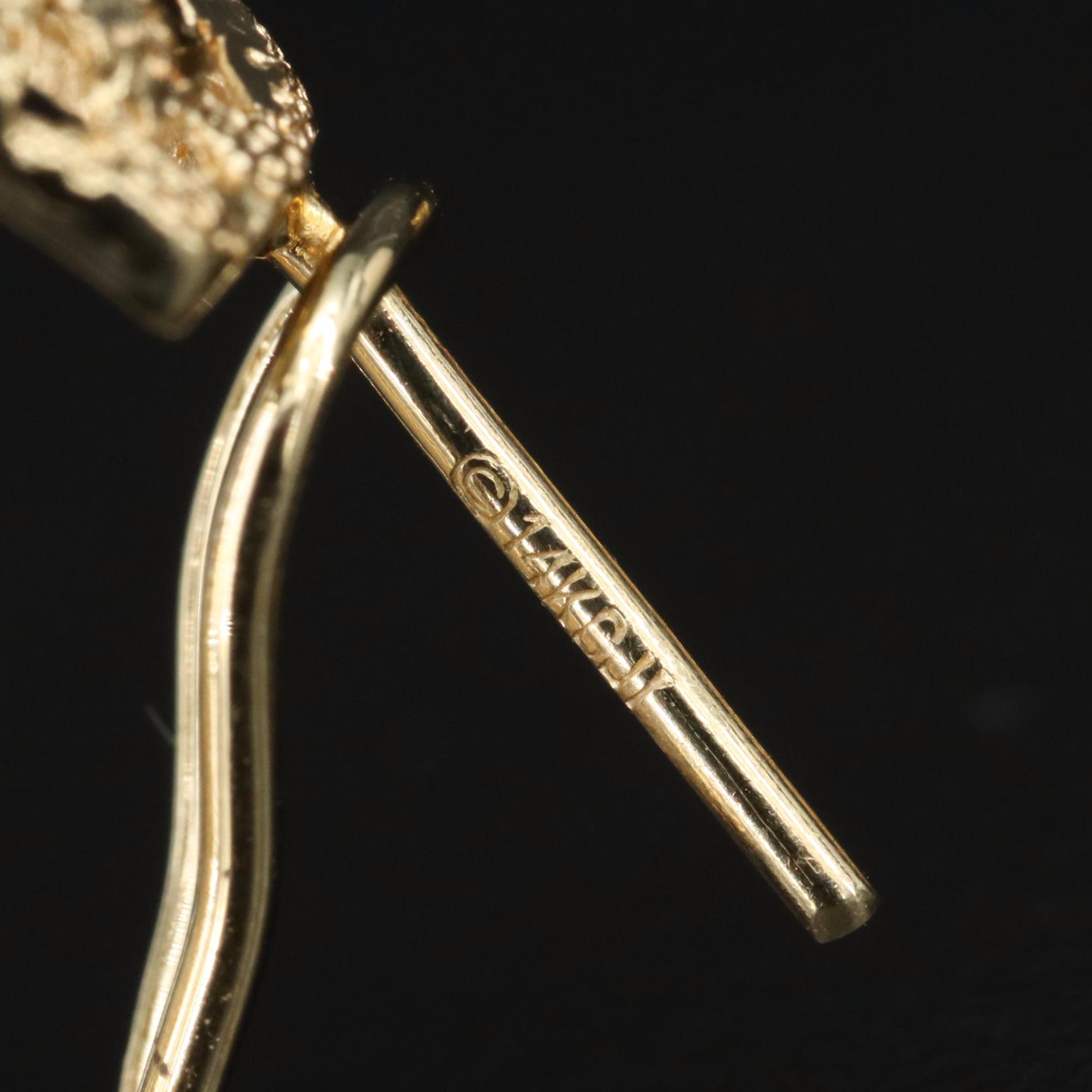 14K Hoop Earrings with Diamond Cut Finish