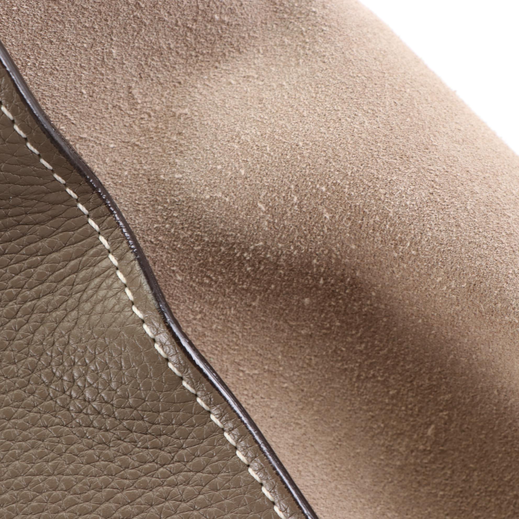 Céline Medium Trapeze Two-Way Bag in Suede and Grained Leather