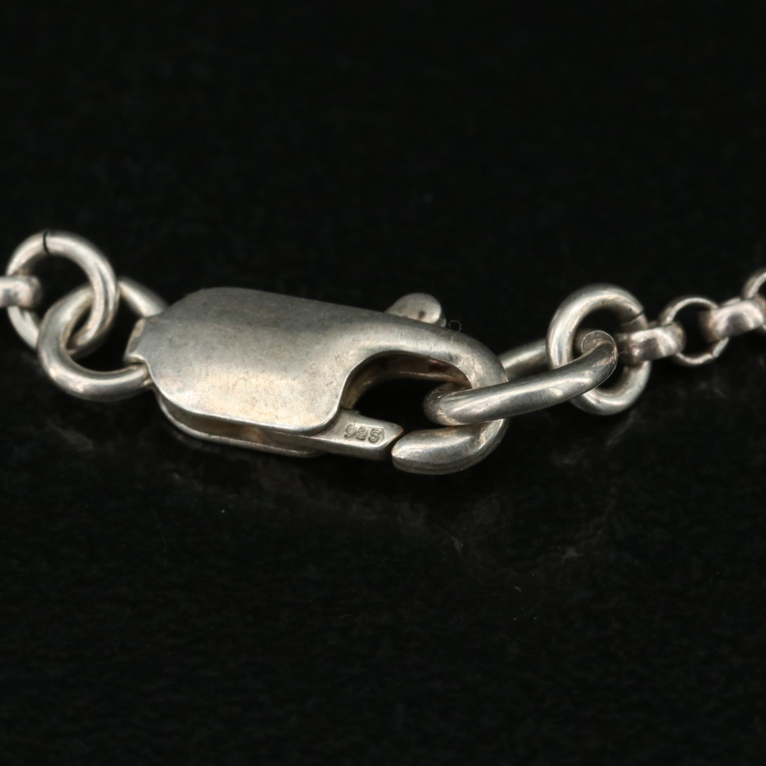 Sterling Garnet, Amethyst and Citrine Station Necklace