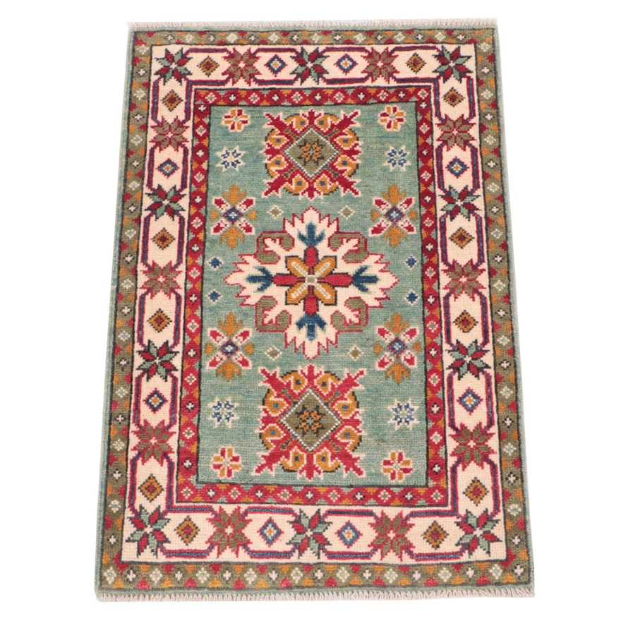 2' x 3' Hand-Knotted Indo-Caucasian Kazak Accent Rug