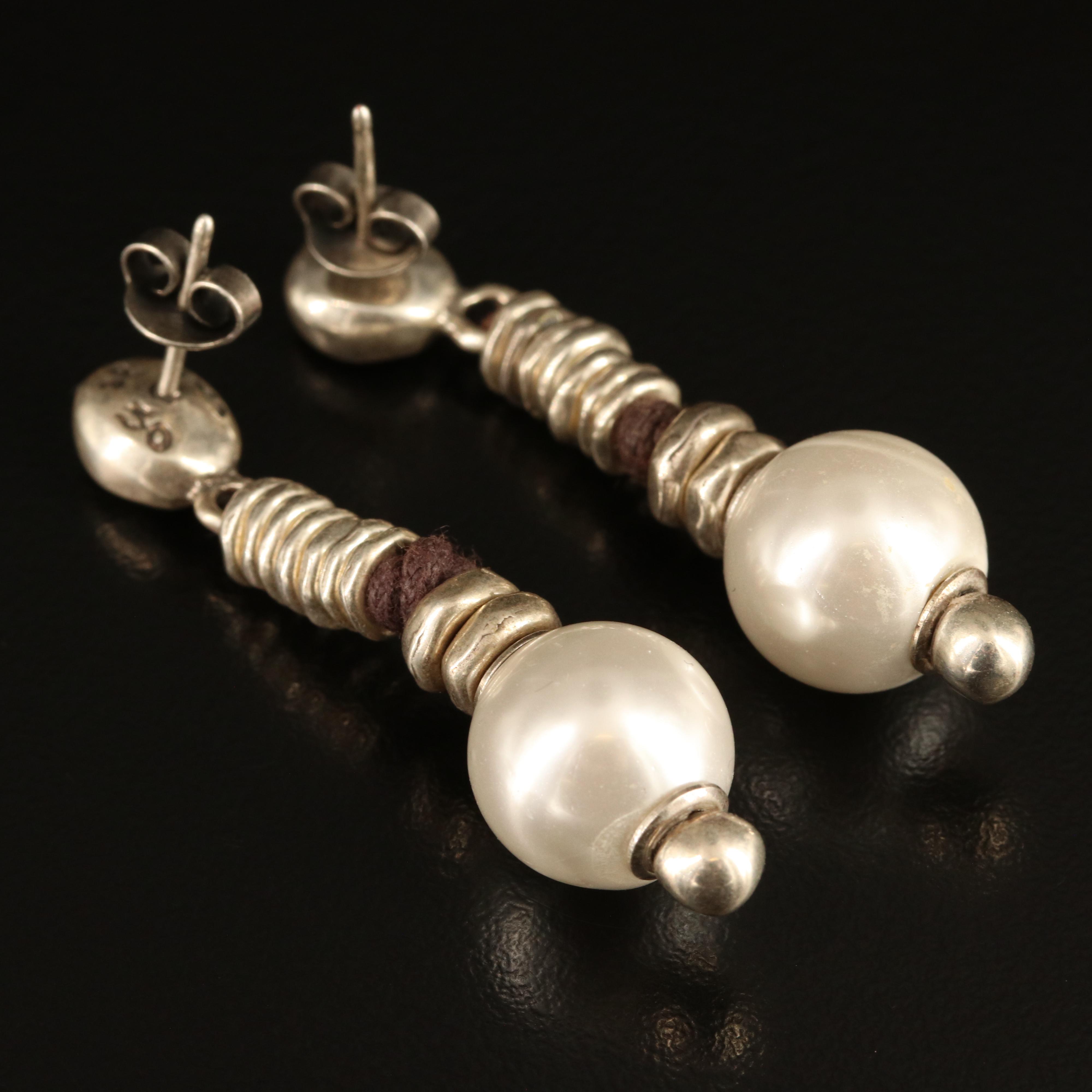 UNOde50 Sterling Faux Pearl Earrings