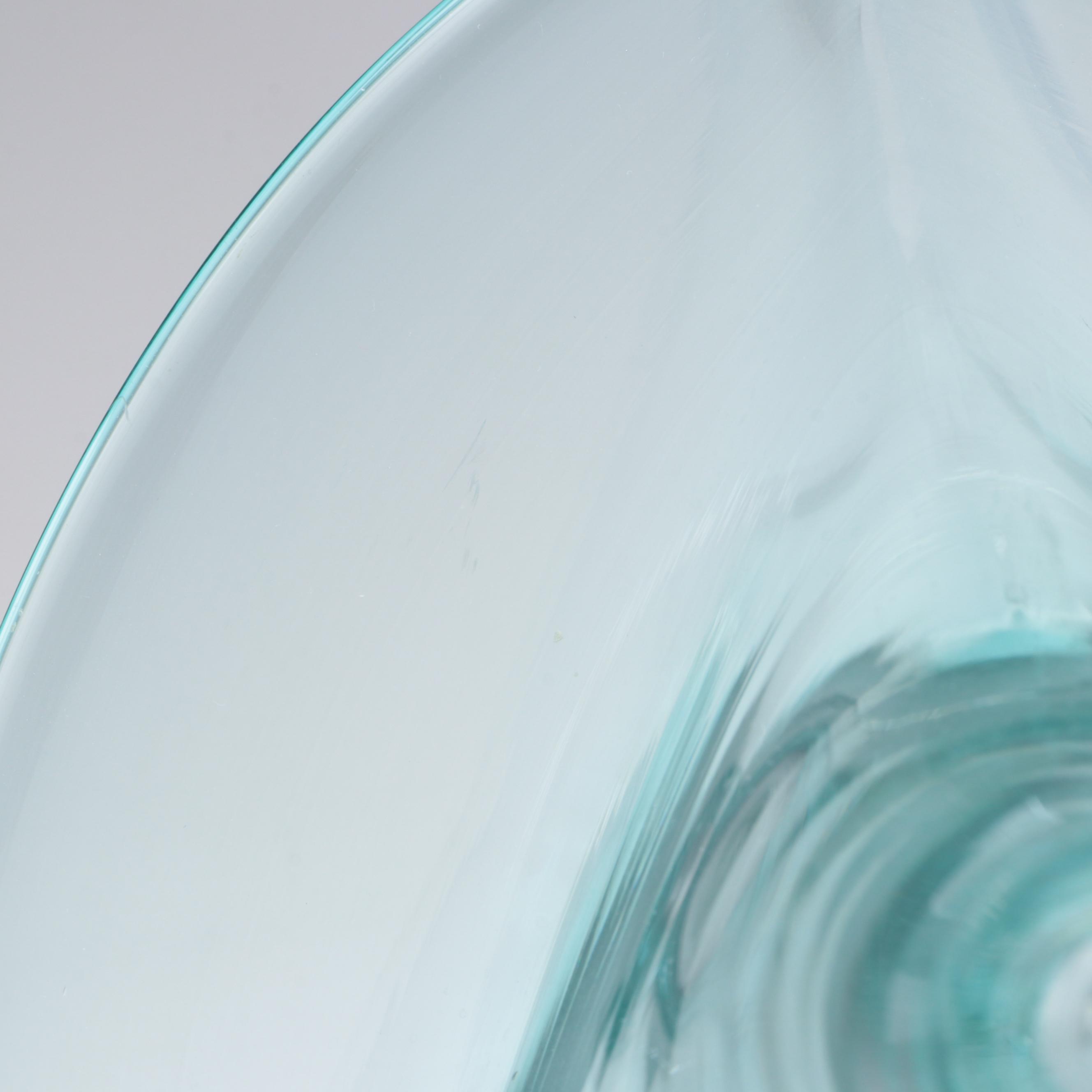 Blenko Trumpet Vase with Mold Blown Glass Swung Vase