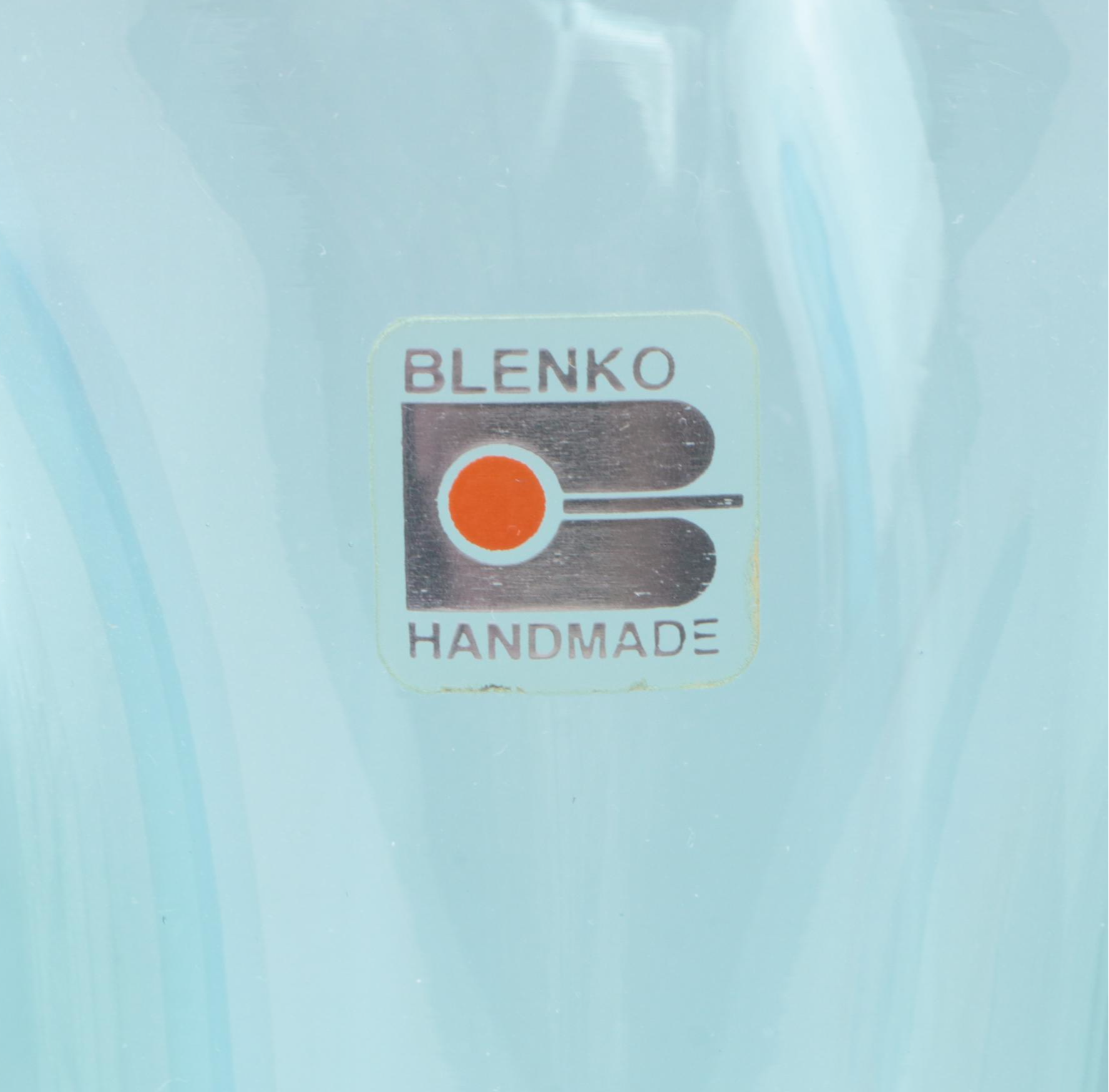 Blenko Trumpet Vase with Mold Blown Glass Swung Vase