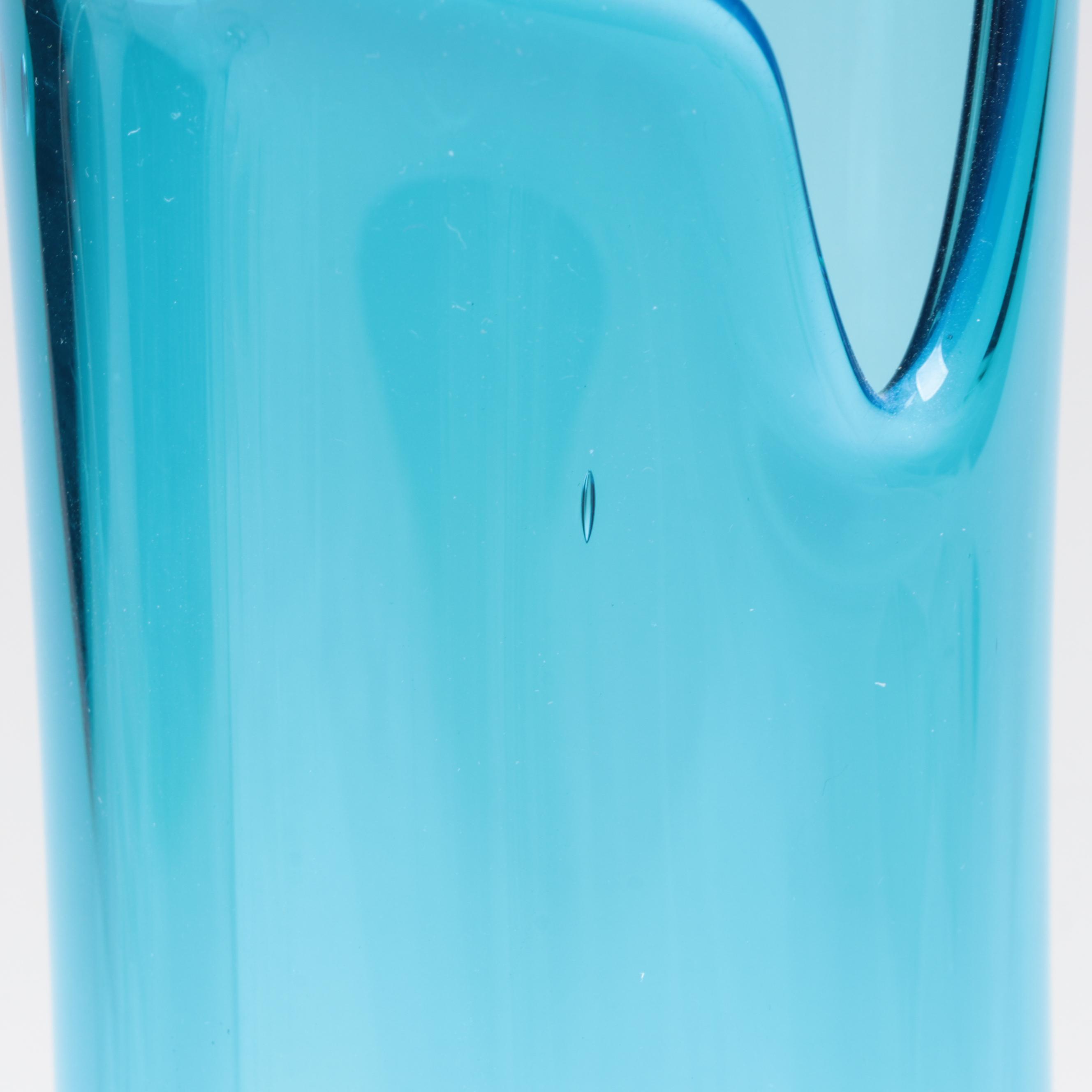 Blenko Trumpet Vase with Mold Blown Glass Swung Vase