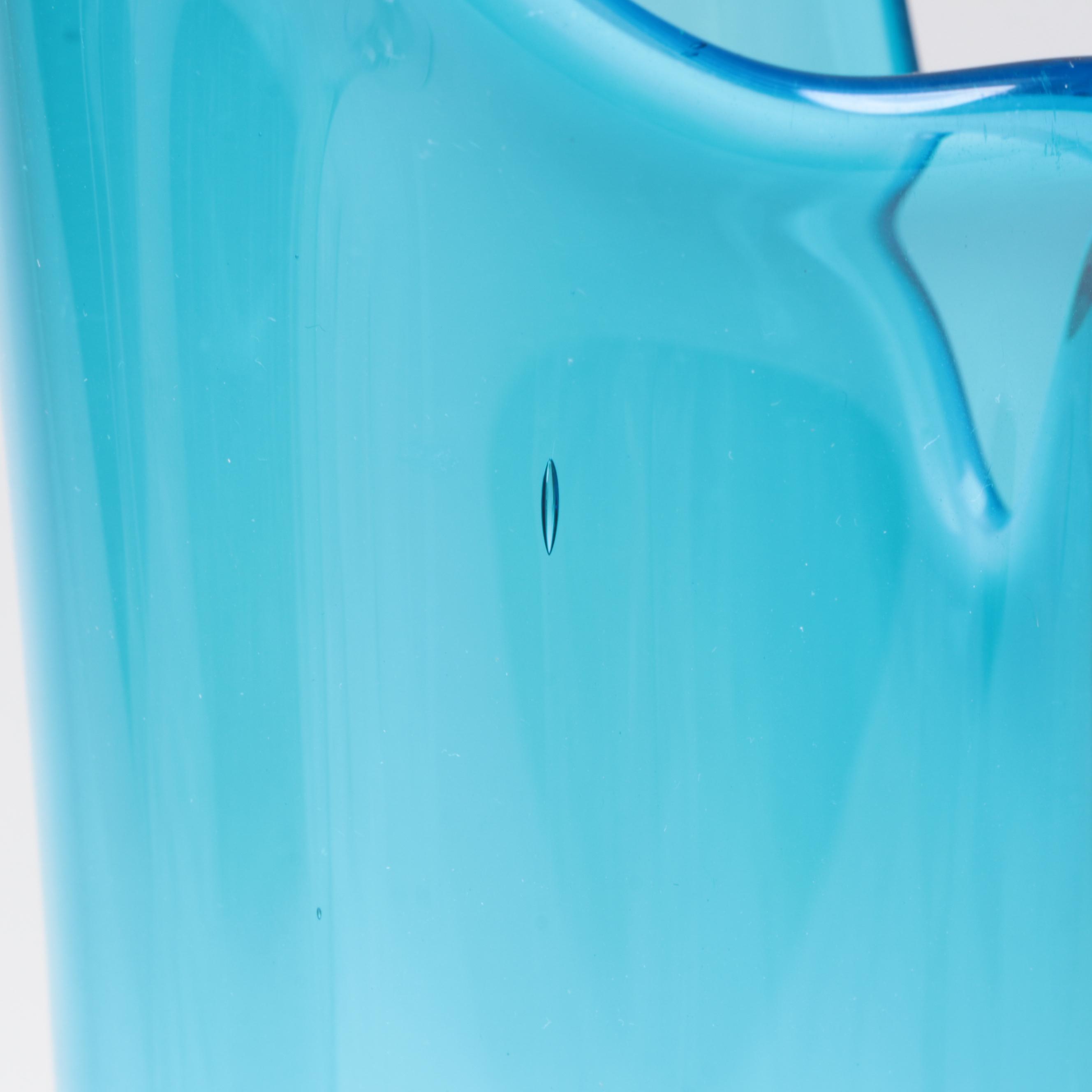 Blenko Trumpet Vase with Mold Blown Glass Swung Vase