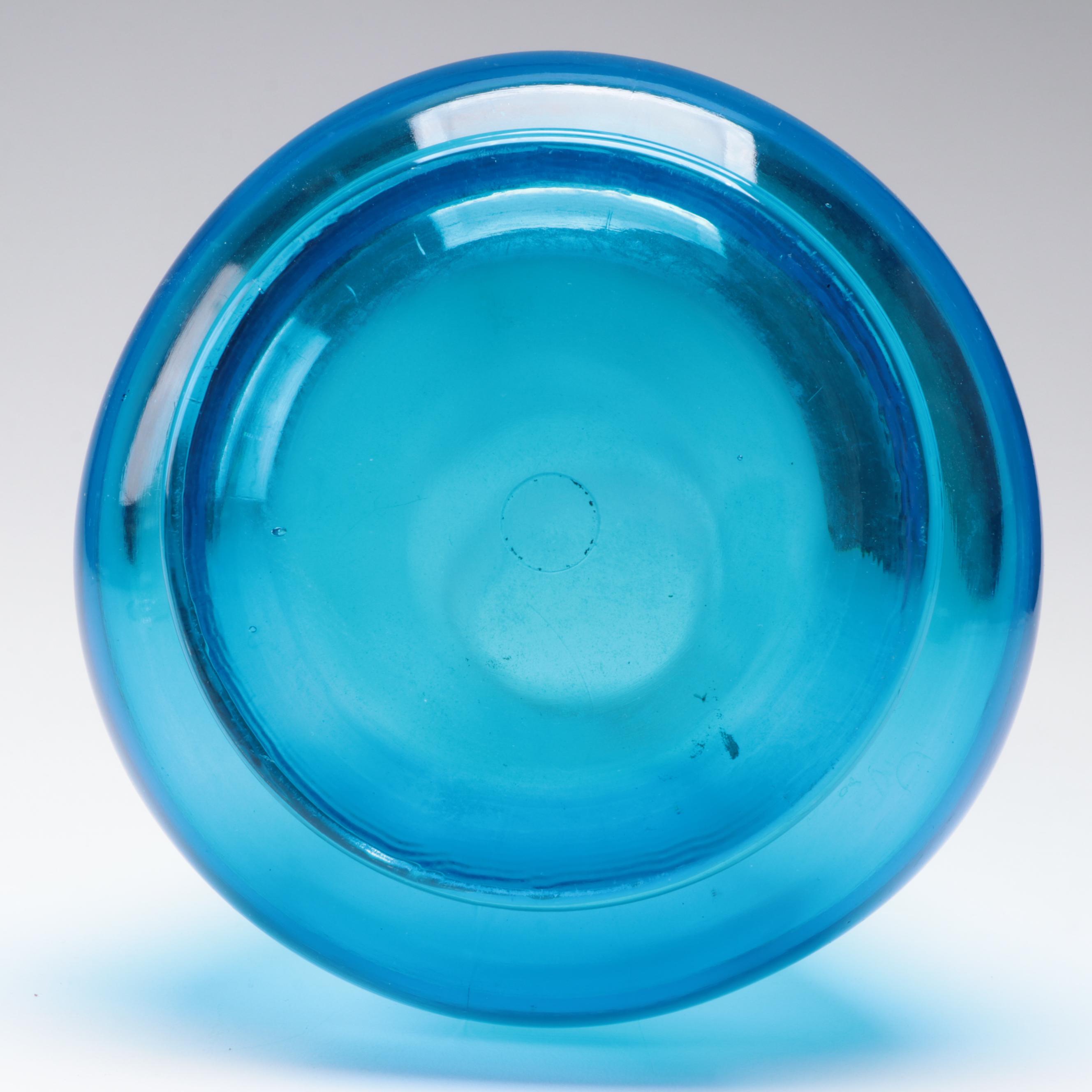 Blenko Trumpet Vase with Mold Blown Glass Swung Vase