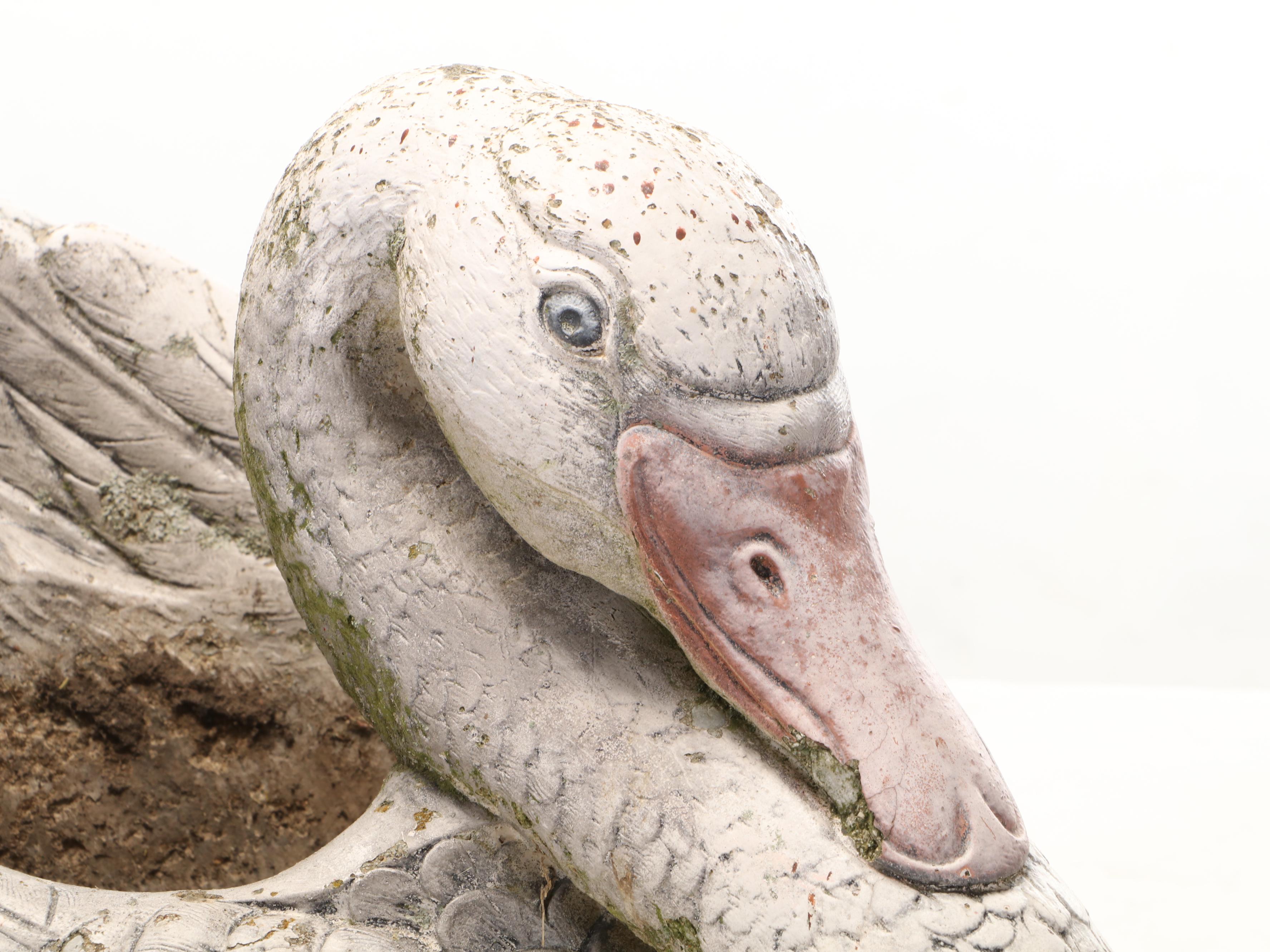 Cast Concrete Figural Swan Planter