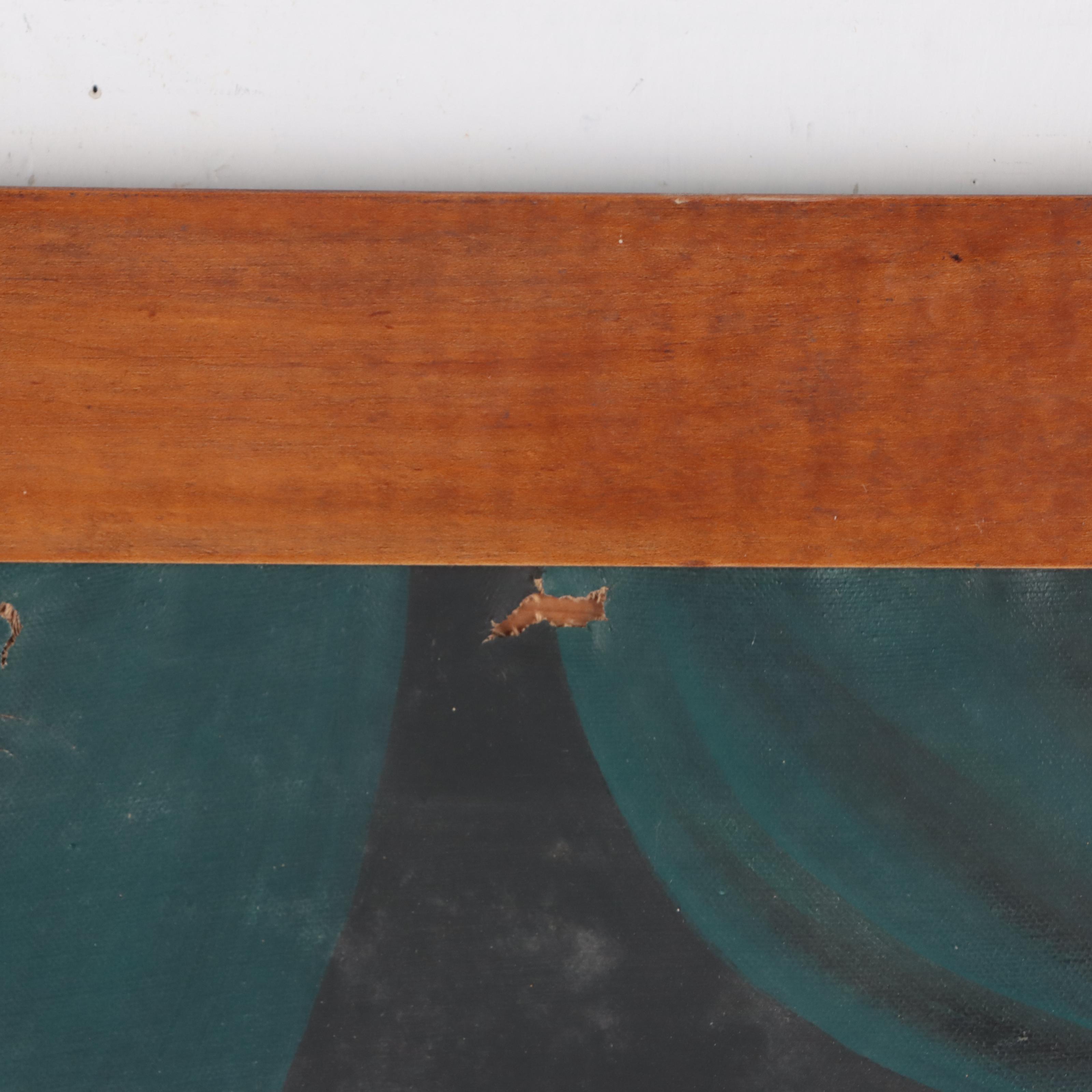 Folk Art Portrait Oil Painting of a Girl with a Flower Basket