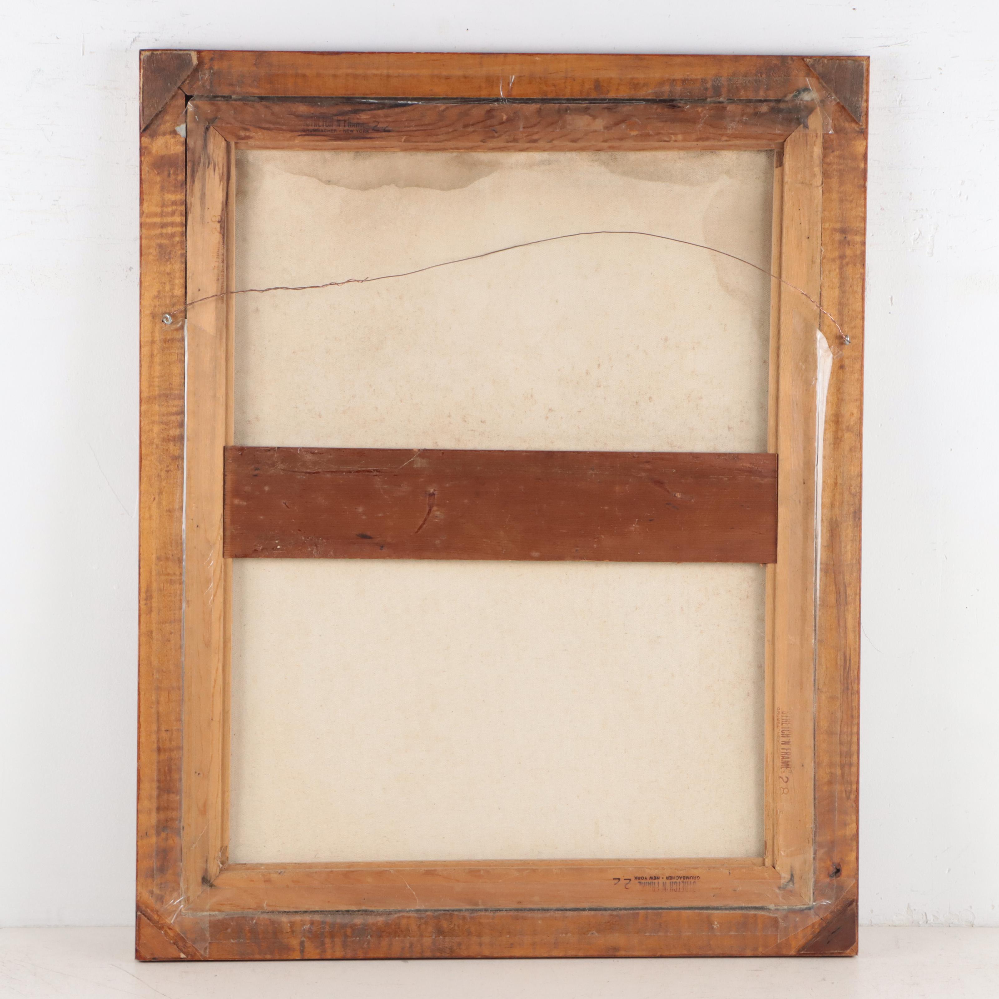 Folk Art Portrait Oil Painting of a Girl with a Flower Basket