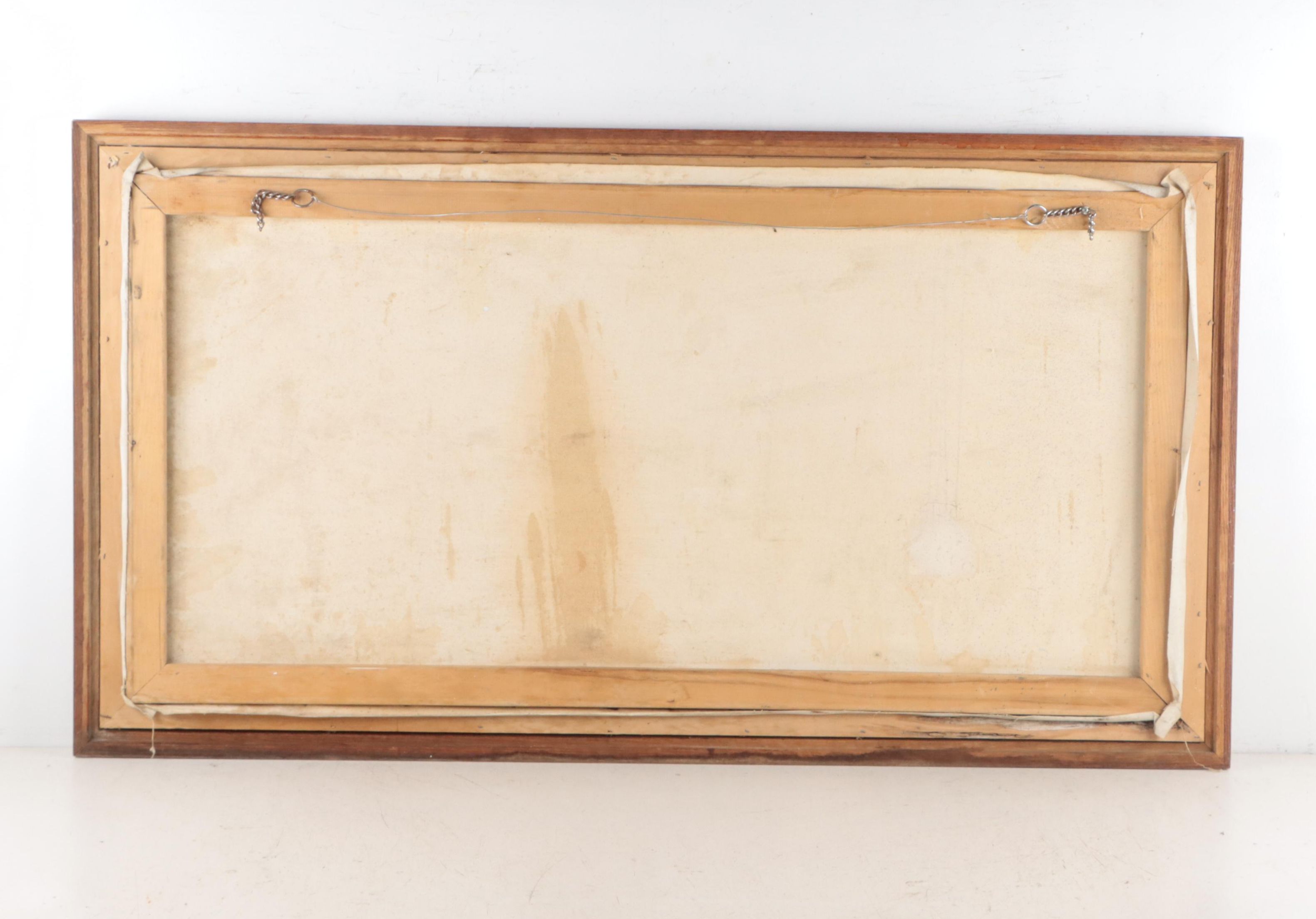 Oil Painting of Winter River Landscape