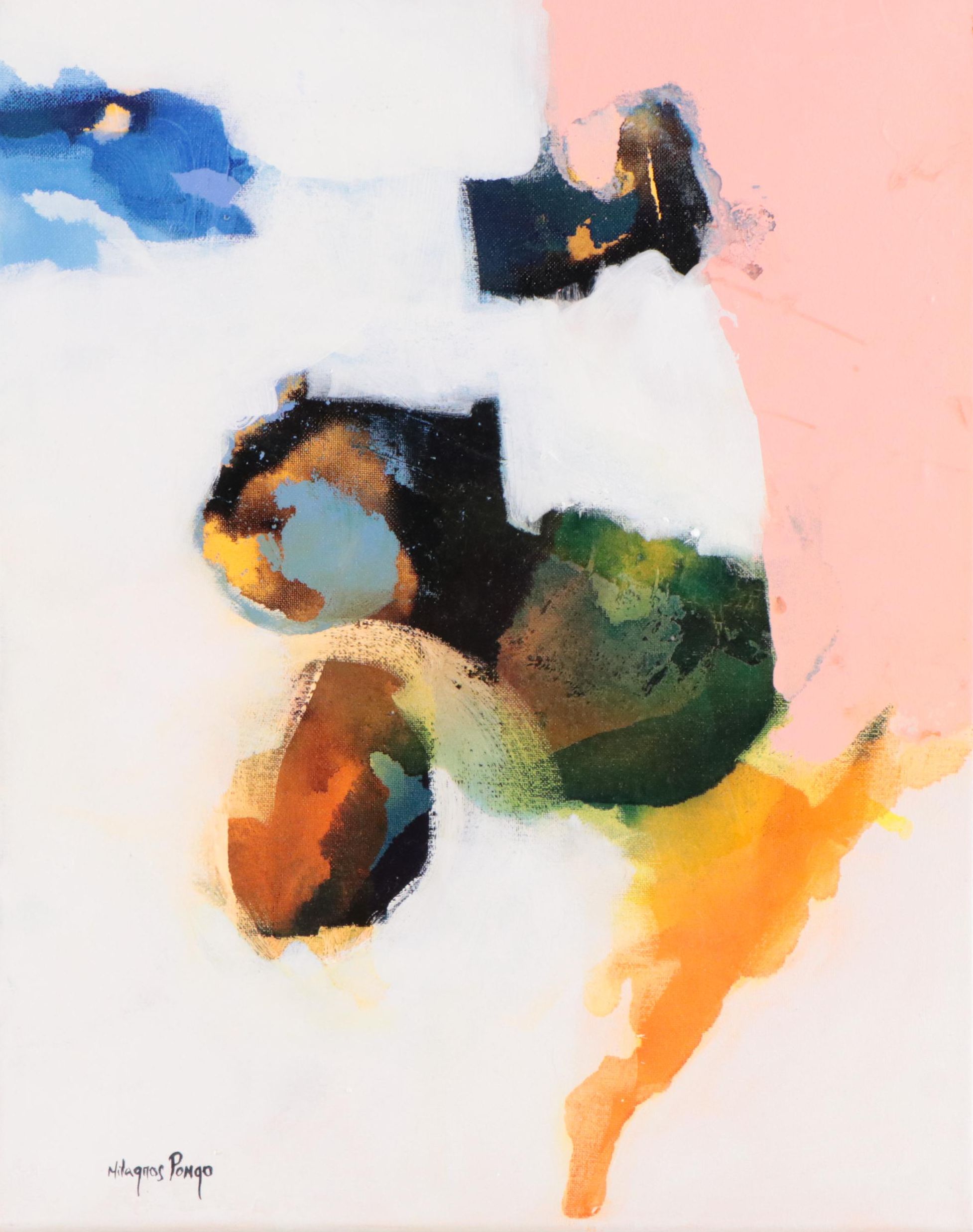 Milagros Pongo Mixed Media Painting "Avan Garnd," 21st Century